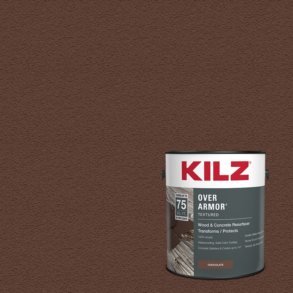KILZ L395811 Over Armor Textured Chocolate Textured Matte Exterior Anti-Skid Porch and Floor paint ( 1-gallon )