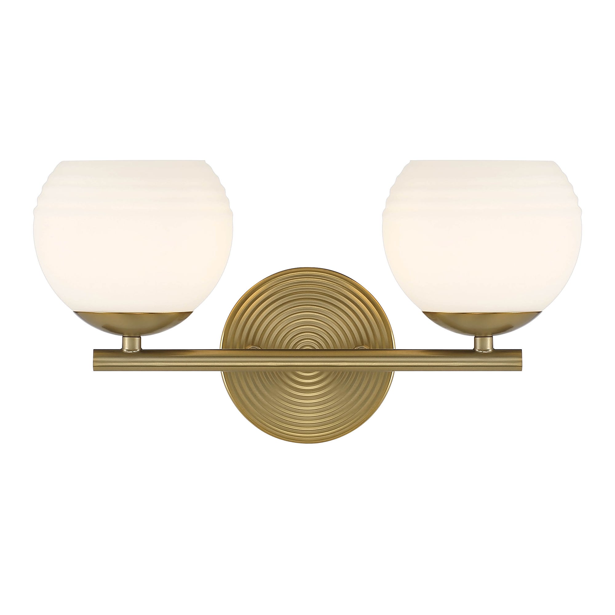Moon Breeze Globe-Shaped Etched Opal Vanity Light in Brushed Gold