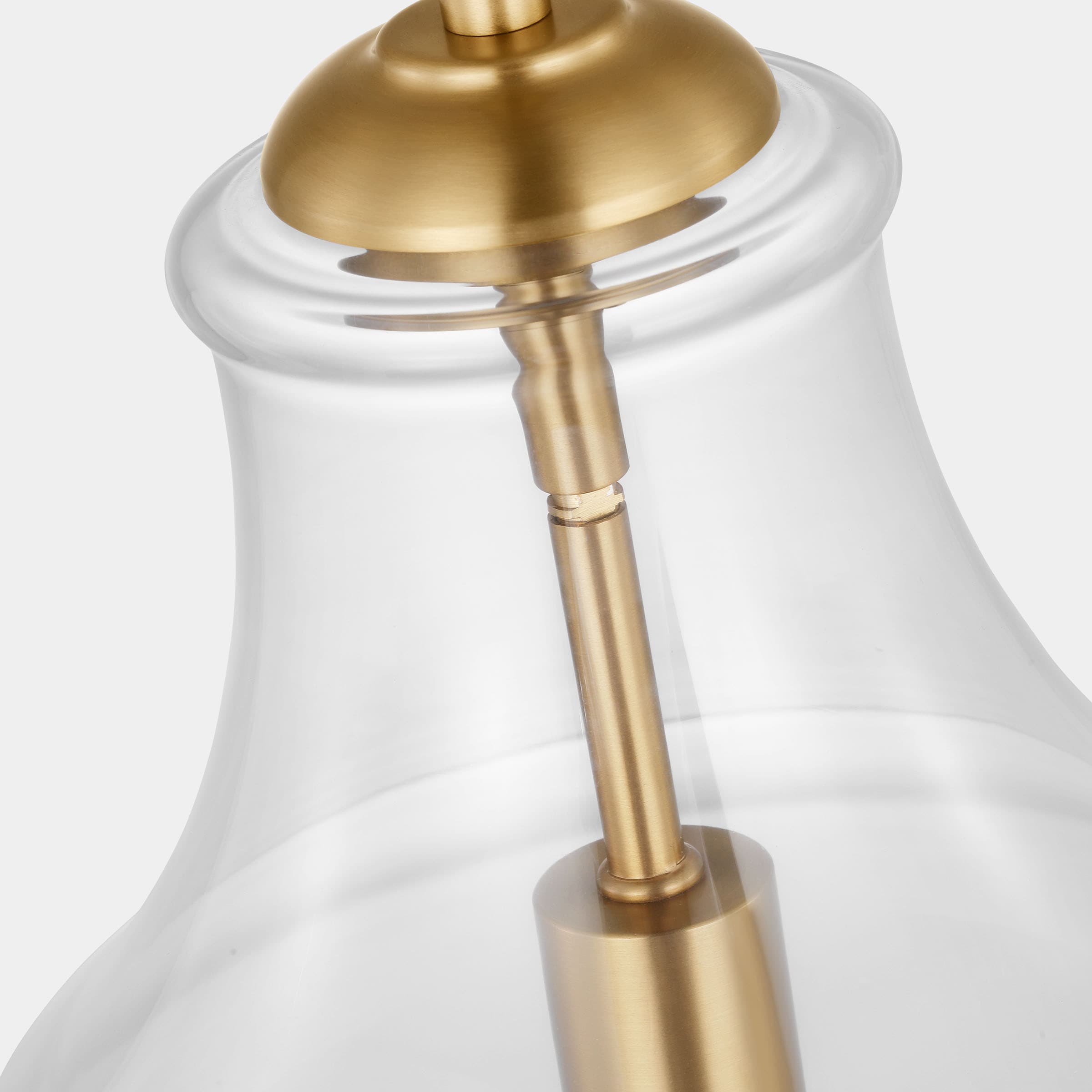 Zola 1-Light Satin Brass and Clear Glass Pendant