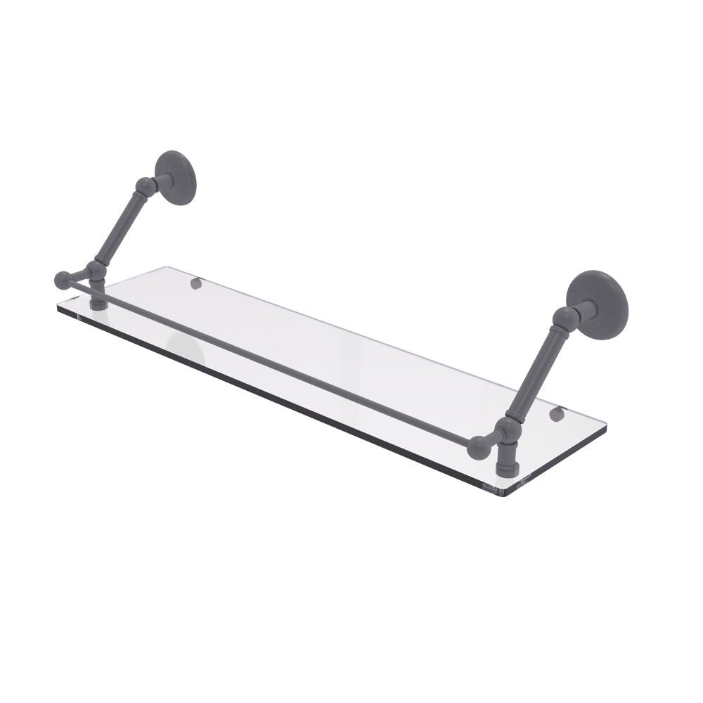 Allied Brass PMC-1-30-GAL-GYM Prestige Monte Carlo Matte Gray 1-Tier Wall Mount Bathroom Shelf (30-in X 8-in)