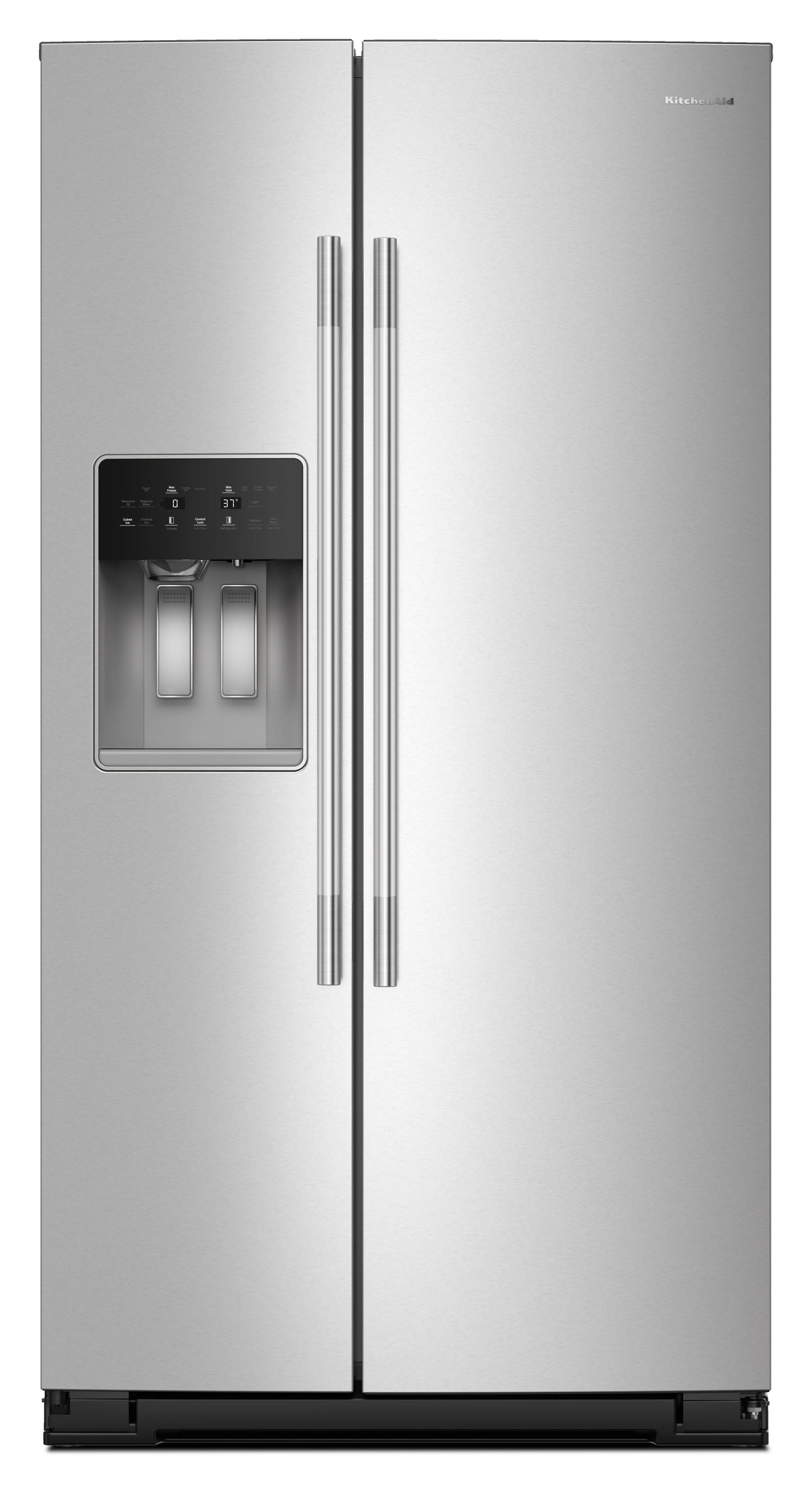 KitchenAid KRSC536RPS 20.85-cu ft Counter-Depth Side-by-Side Refrigerator with Ice Maker ,Water and Ice Dispenser ( Fingerprint Resistant Stainless Steel ) ENERGY STAR Certified