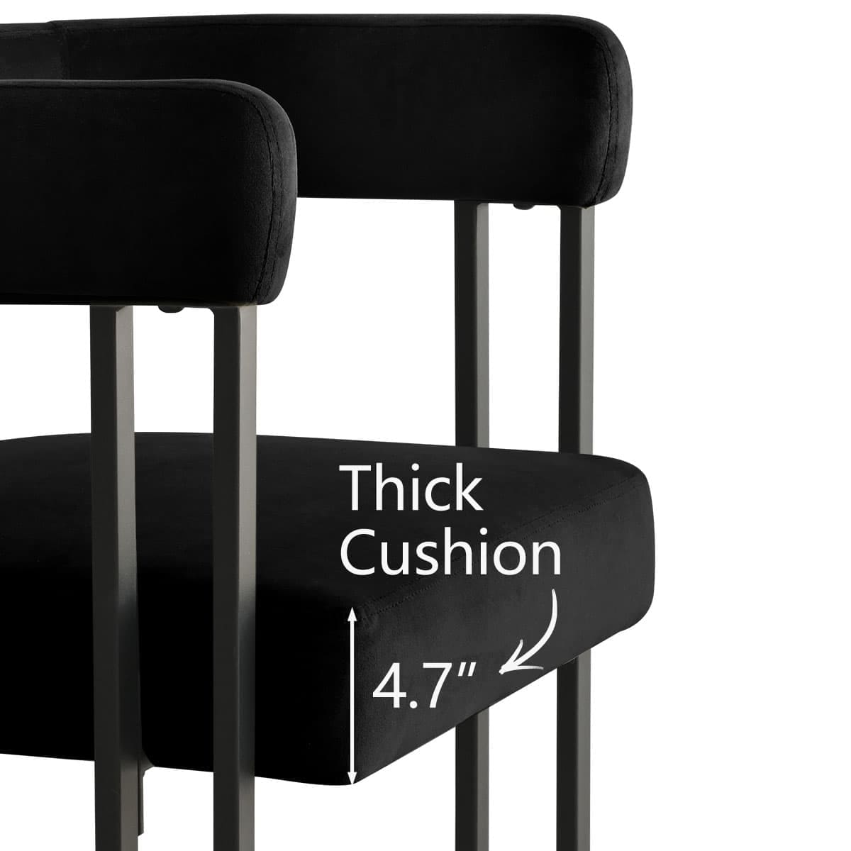 Maison Boucle MIA-VELVET BLACK Dining-Chairs - View #6