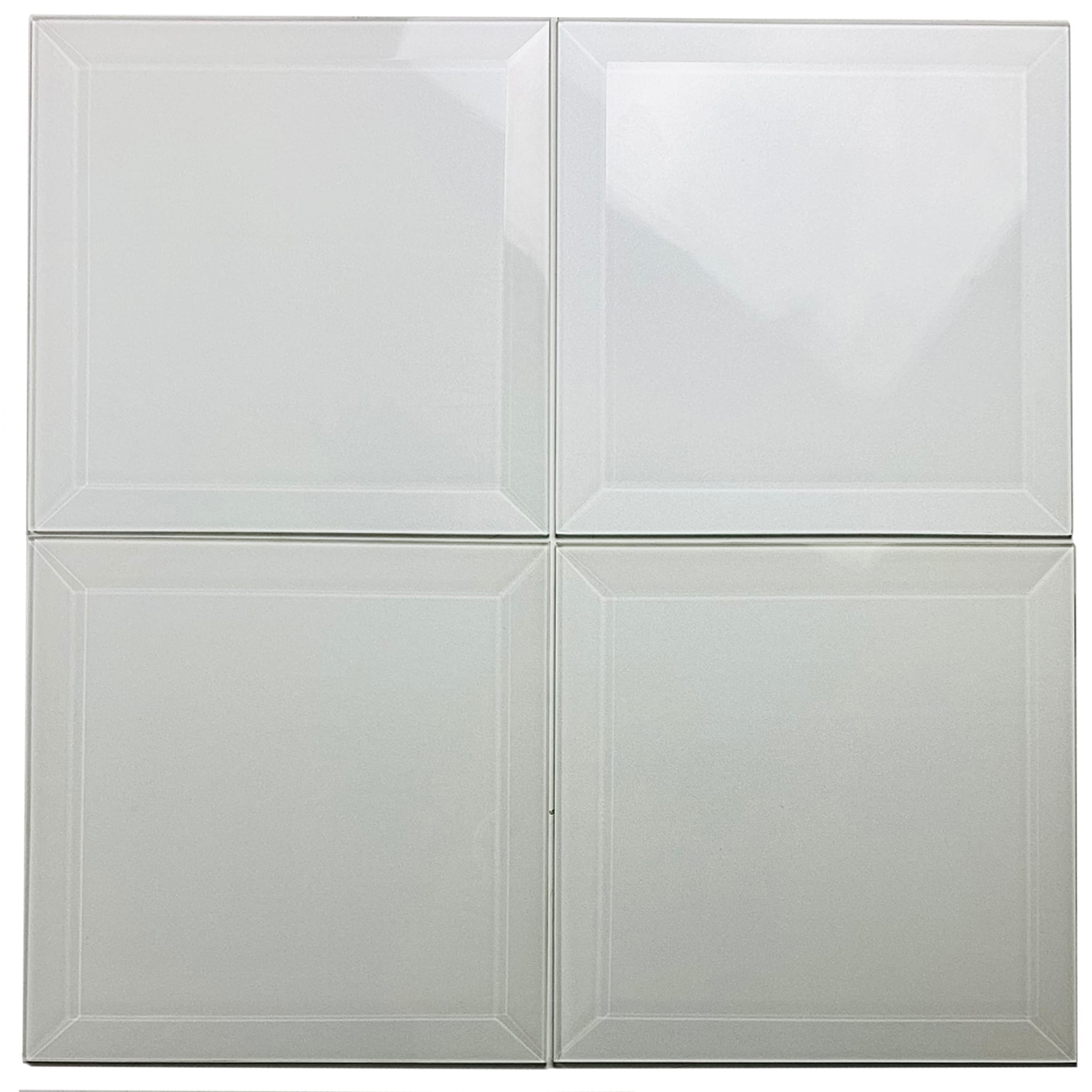 Frosted Elegance 8x8 Glossy White Glass Wall Tile