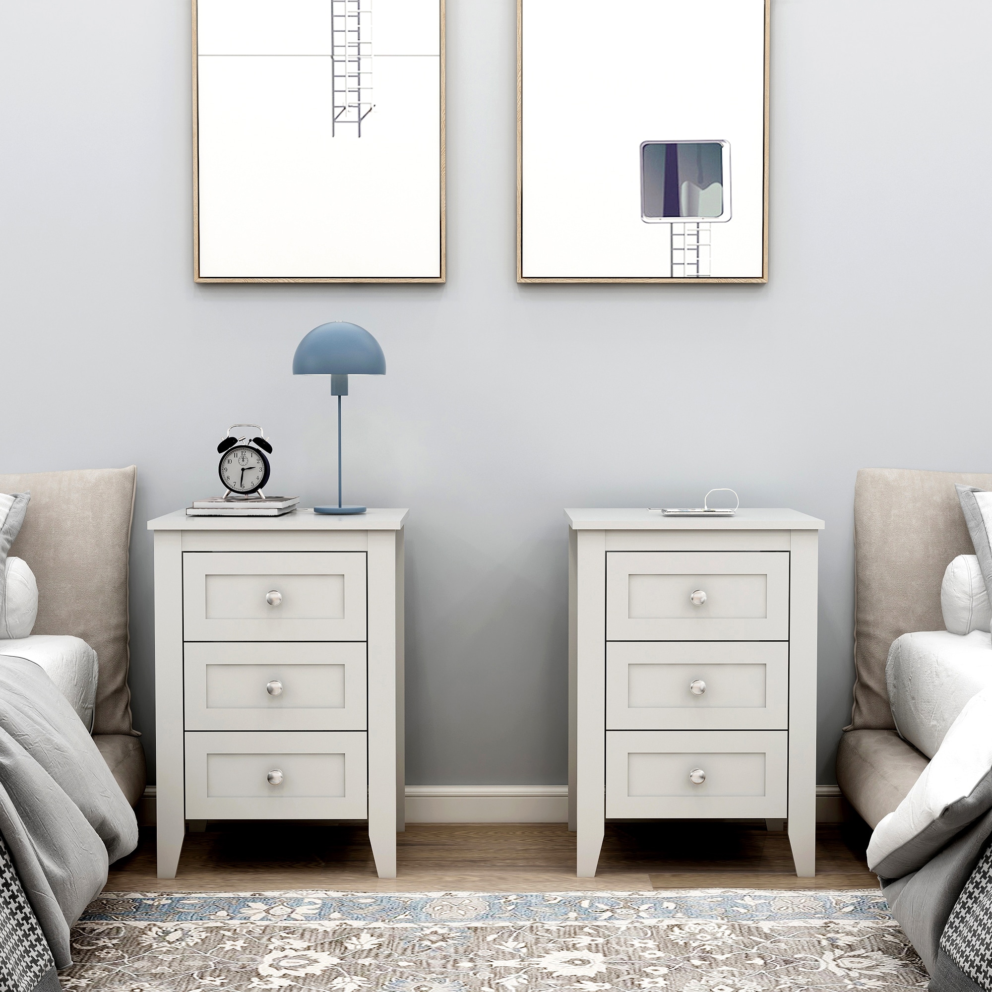 Sunrinx MG67-21-DSG White Nightstand