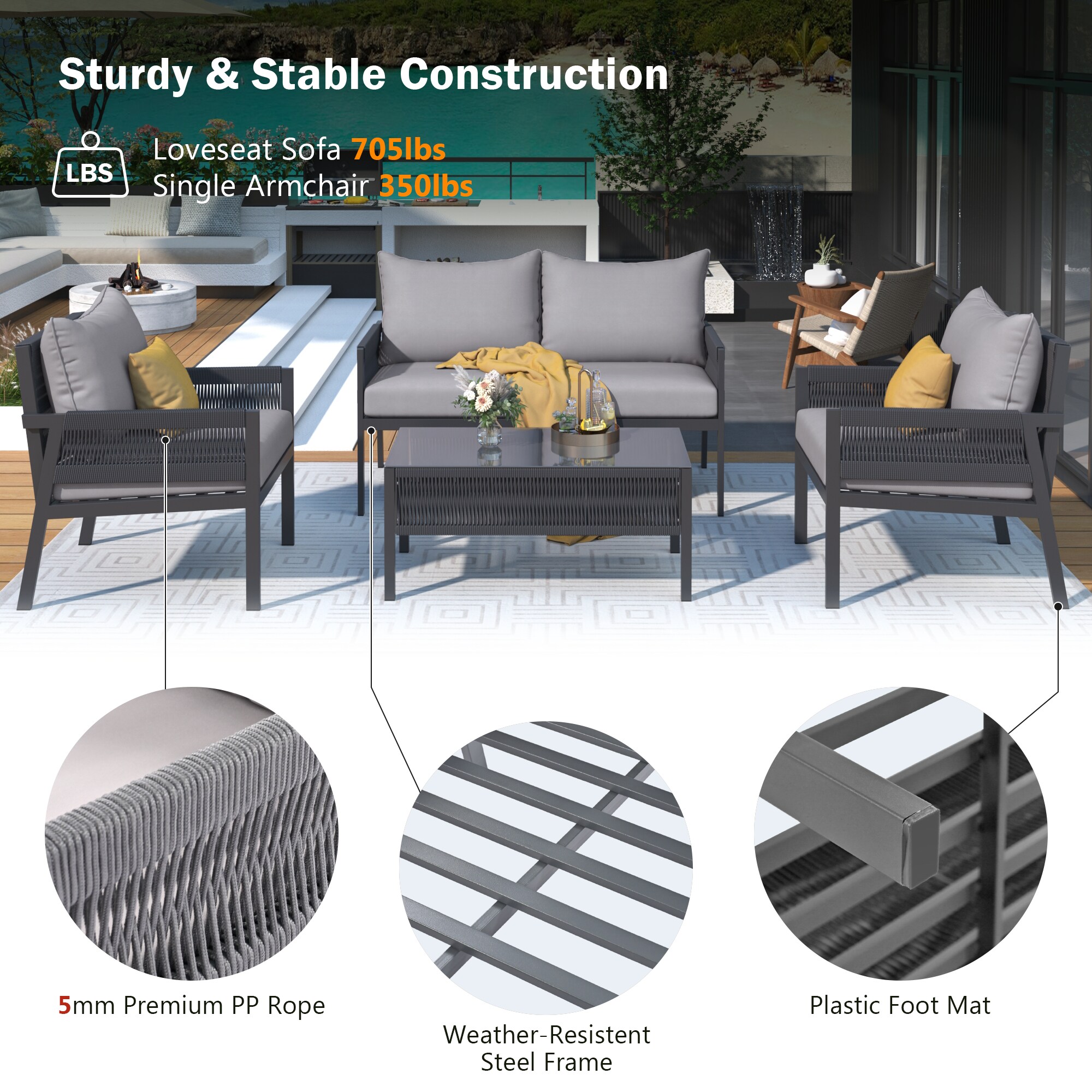 ModernLuxe L-SK000003AAG Patio-Conversation-Sets - View #4