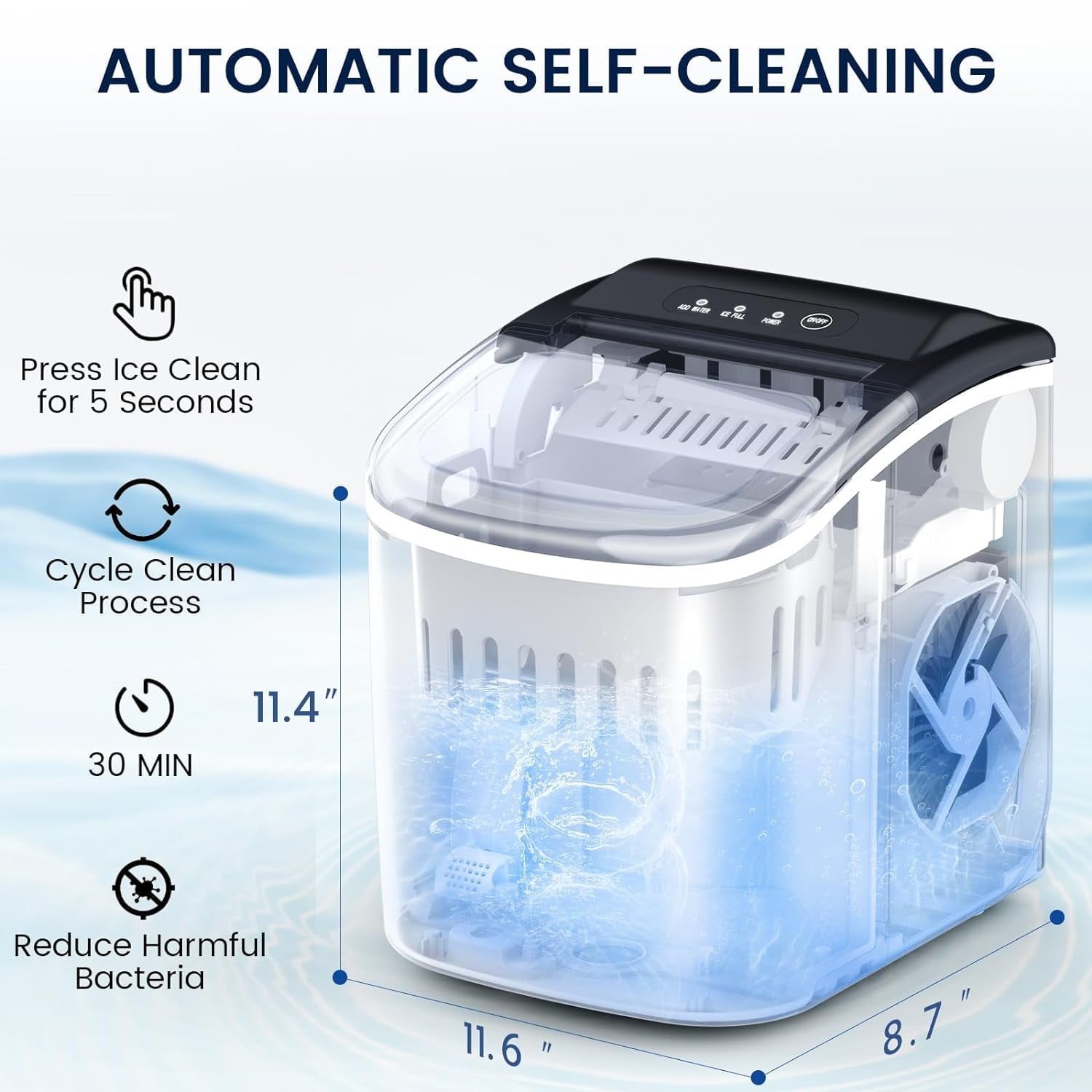 Retro Ice Maker Machine - selling SELF CLEANING - Makes 26lbs. Ice Per Day - Blue Stainl