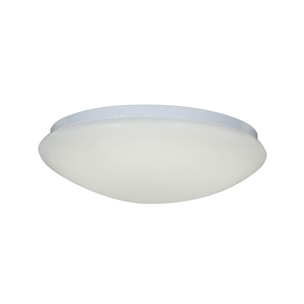 White Glass LED Drum Flush Mount Ceiling Light