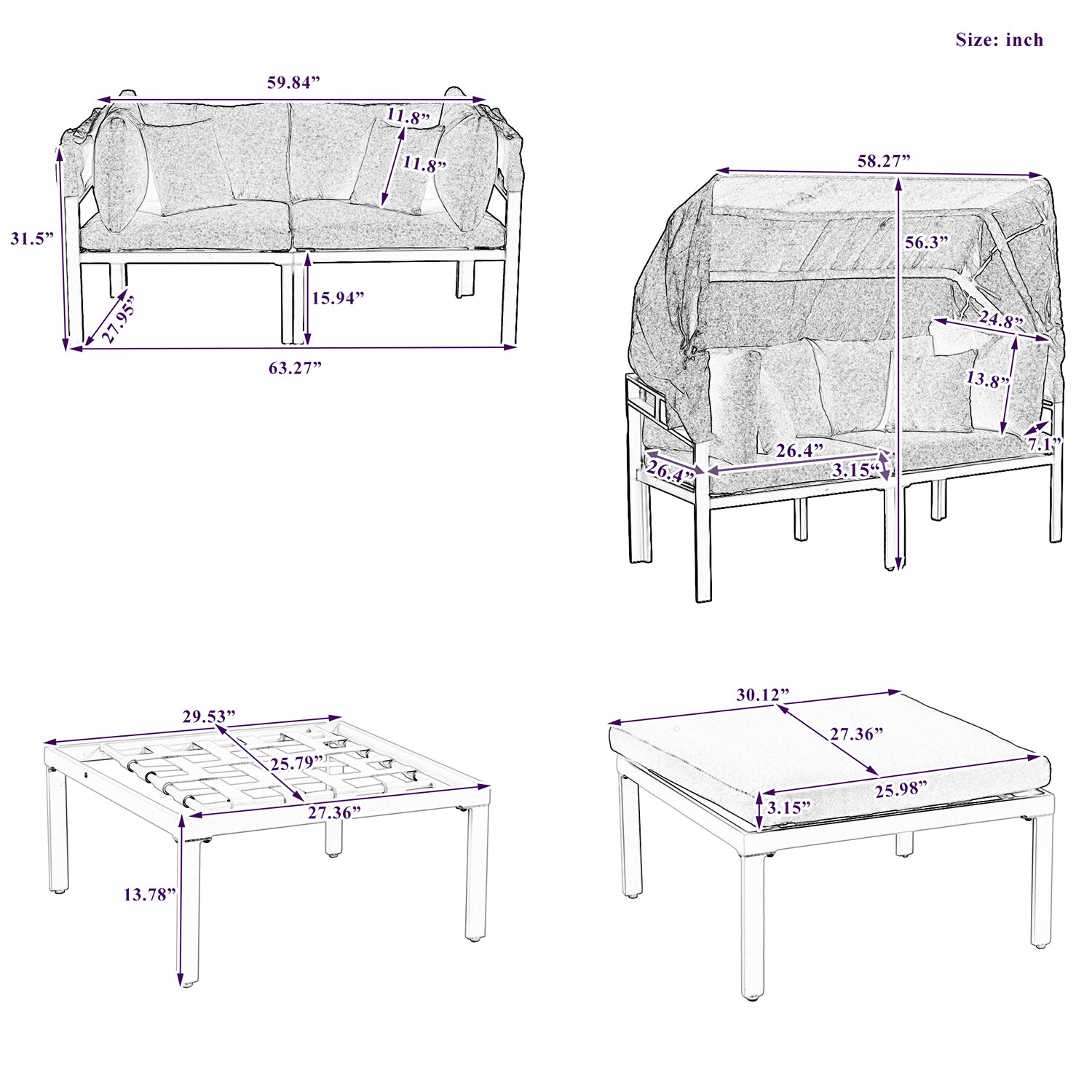 Bybafun YA0100325 Patio-Sofas-Daybeds - View #12