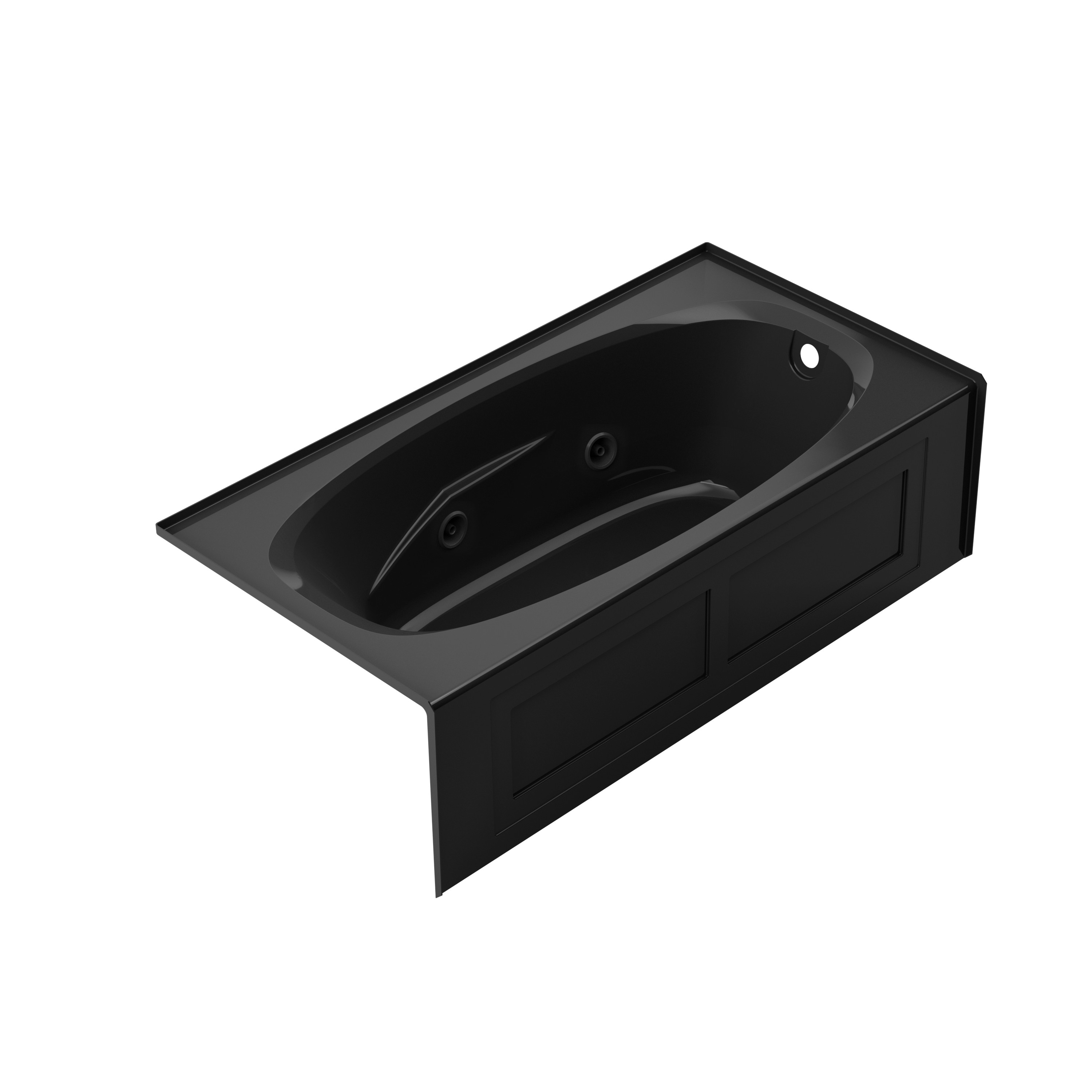 Jacuzzi NF51917 AMIGA 36-in x 72-in Black Acrylic Rectangular Alcove Whirlpool tub ( Right Drain )