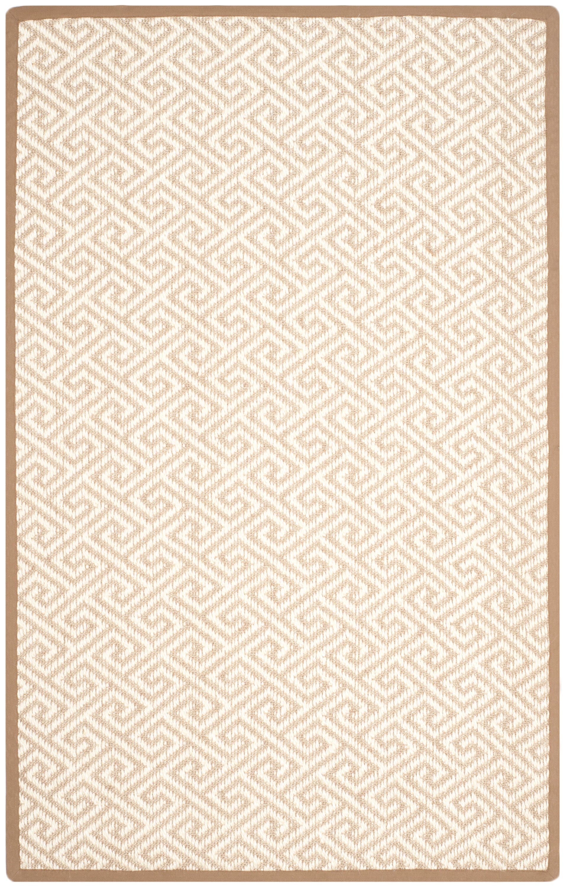 Natural Fiber 6' x 9' Beige and White Sisal Area Rug