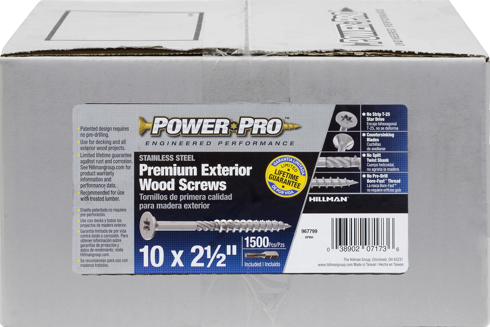 Power Pro #10 x 2-1/2-in Stainless Steel Exterior Wood Screws (1500-Per Box) 967799 Sansujyuku sansujyuku.com