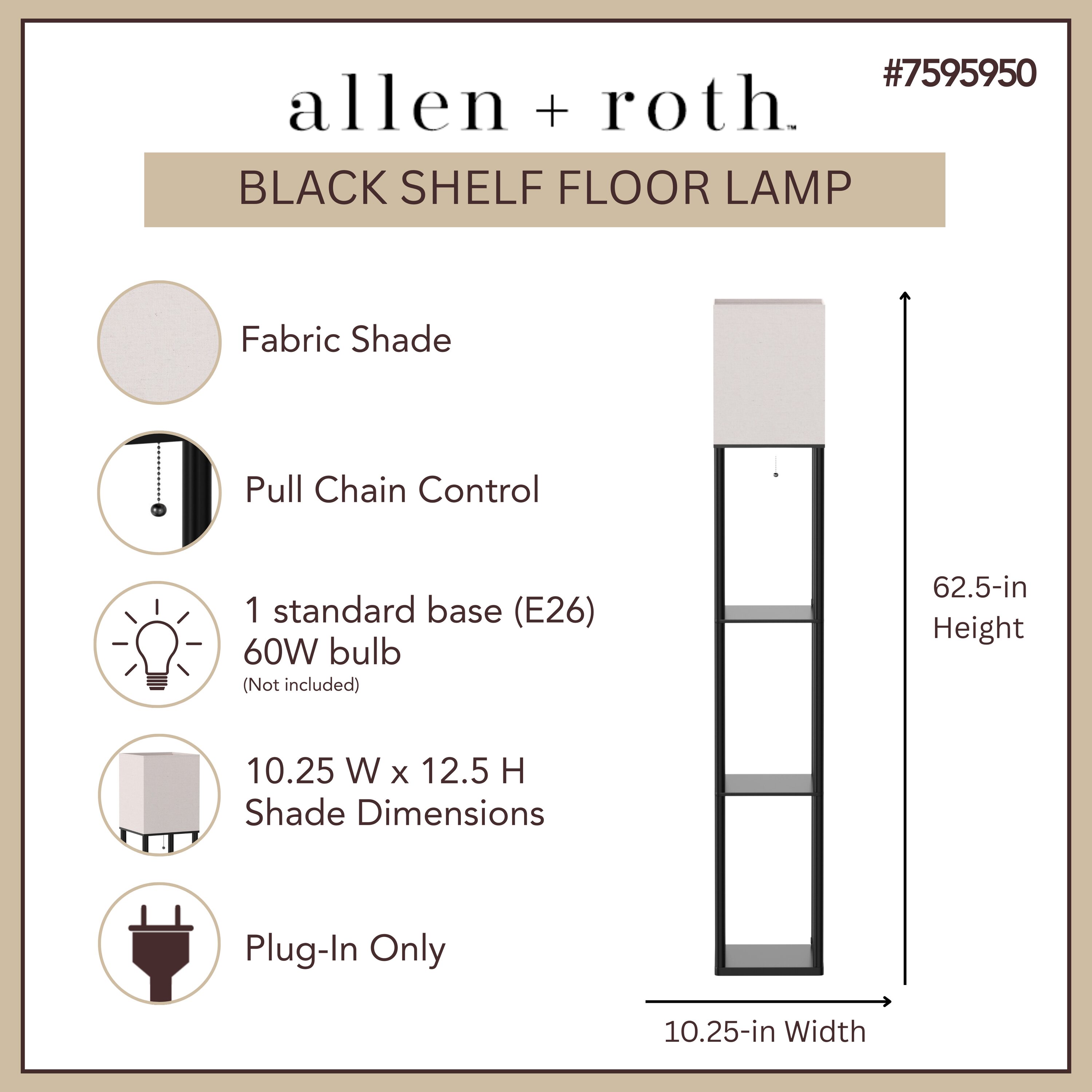 allen + roth FL12BK floorlamps - View #3