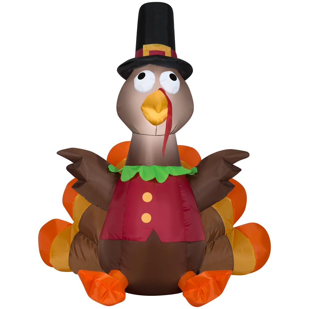 NEW 2011 Thanksgiving 4 Tall Turkey Pilgram Airblown Inflatable by Gemmy 