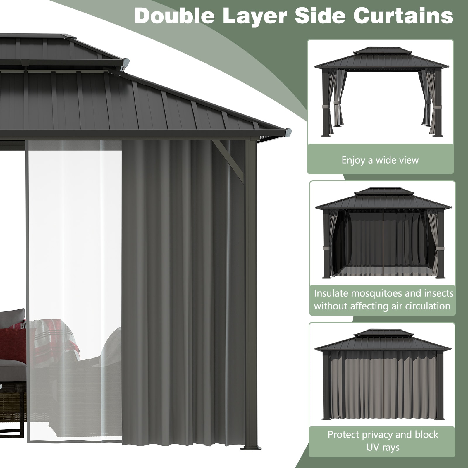 VEIKOUS PG0201-01-01 Wood-Resin-Gazebos - View #8