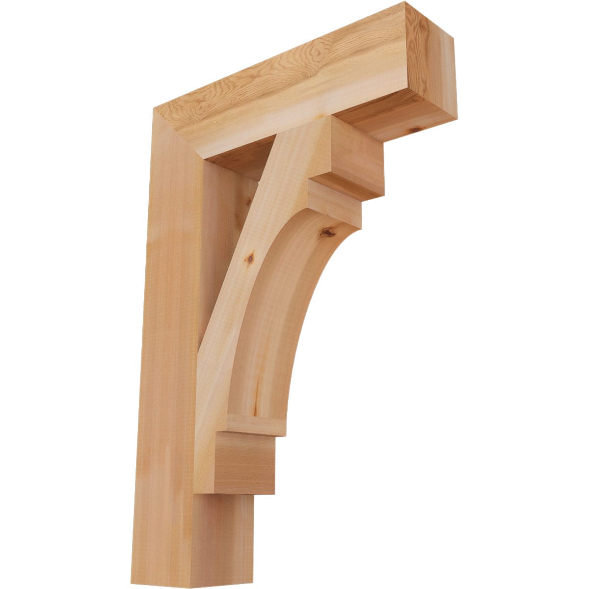 Ekena Millwork BKT06X24X36MRC05SWR Merced block smooth 5-1/2-in x 24-in x 36-in Western red cedar Brown Wood Standard bracket