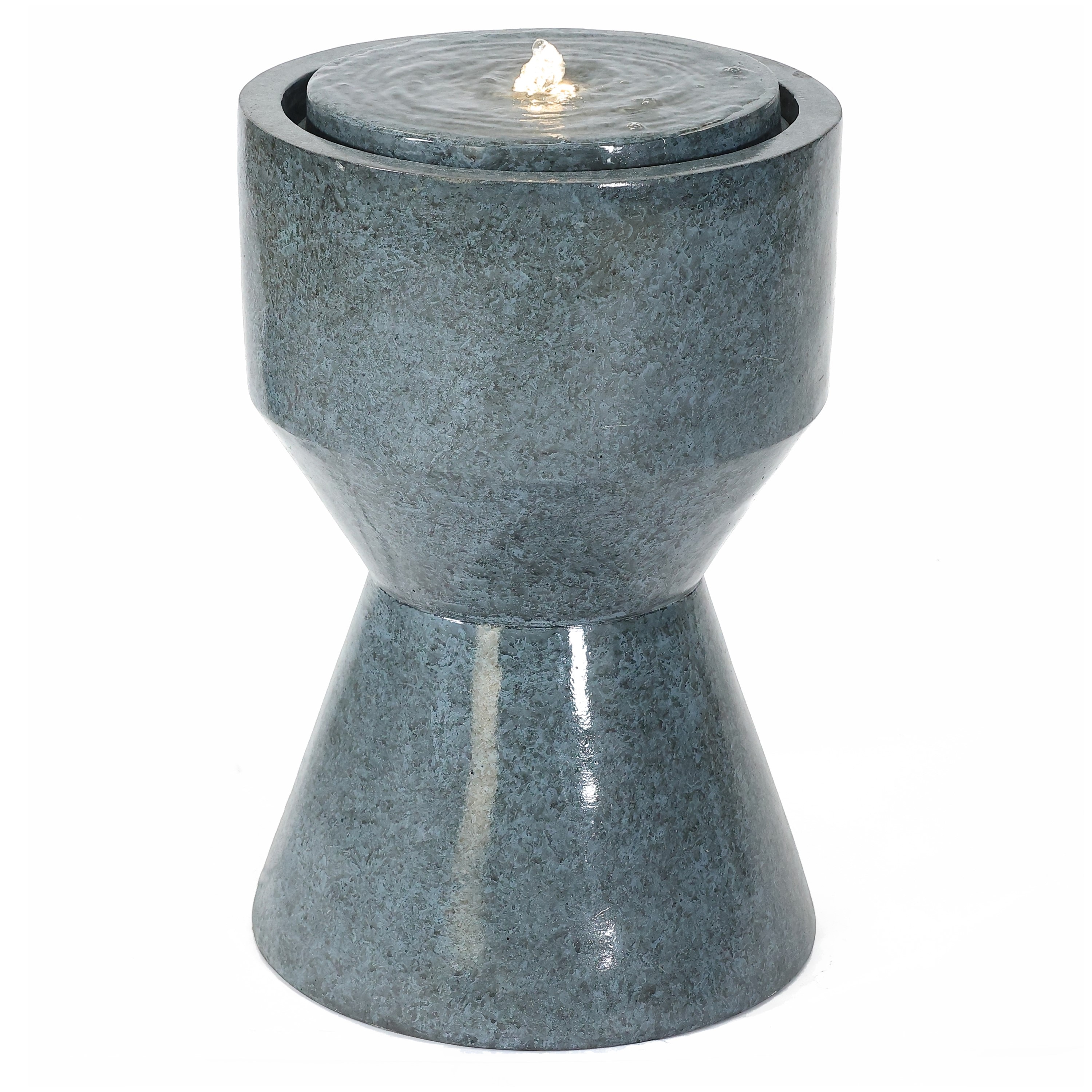 LuxenHome WHF1662 15.69-in H Resin Outdoor Fountain Statue Pump Included