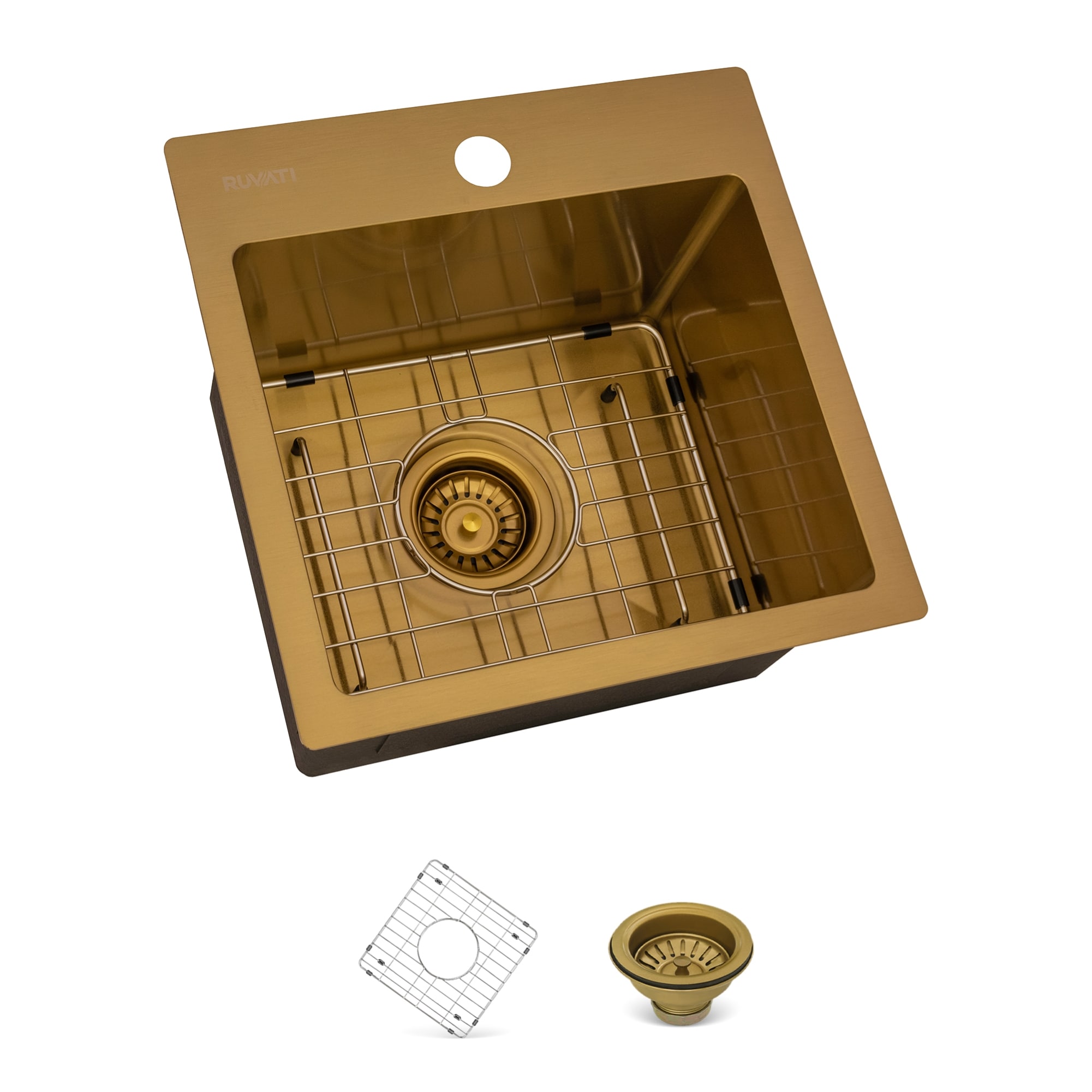 Ruvati 15-in W Stainless steel Drop-in Commercial/Residential Bar Sink