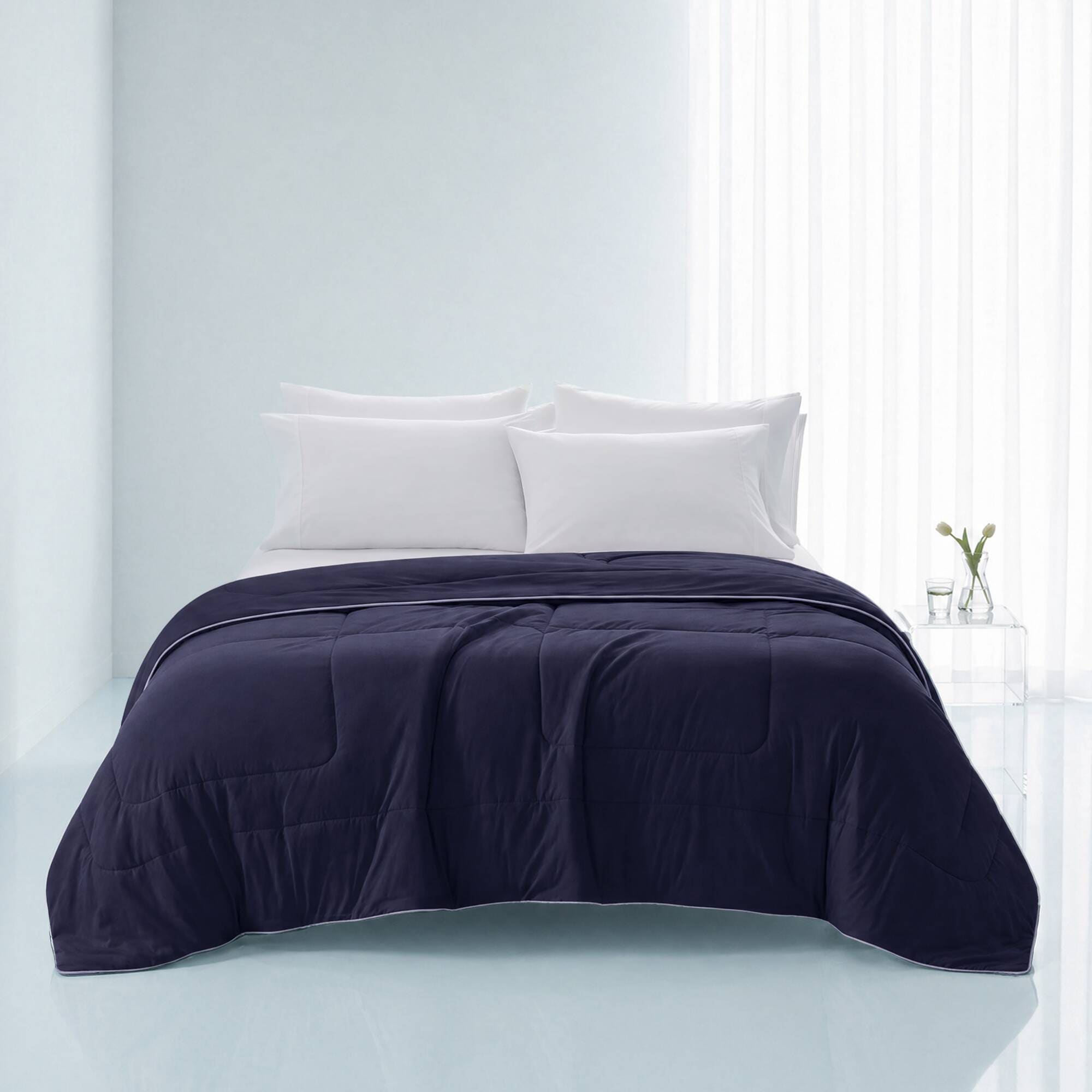 Roomfitters  Full/Queen Down Alternative Comforter Reversible Lightweight Warm Bedding Navy