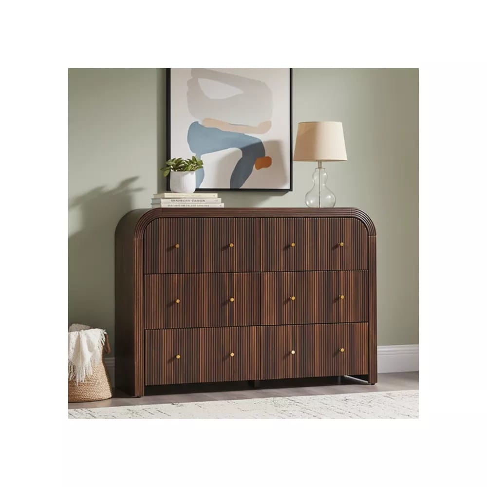 modern curved dresser Edgar Round Dresser (66") Solid Oak