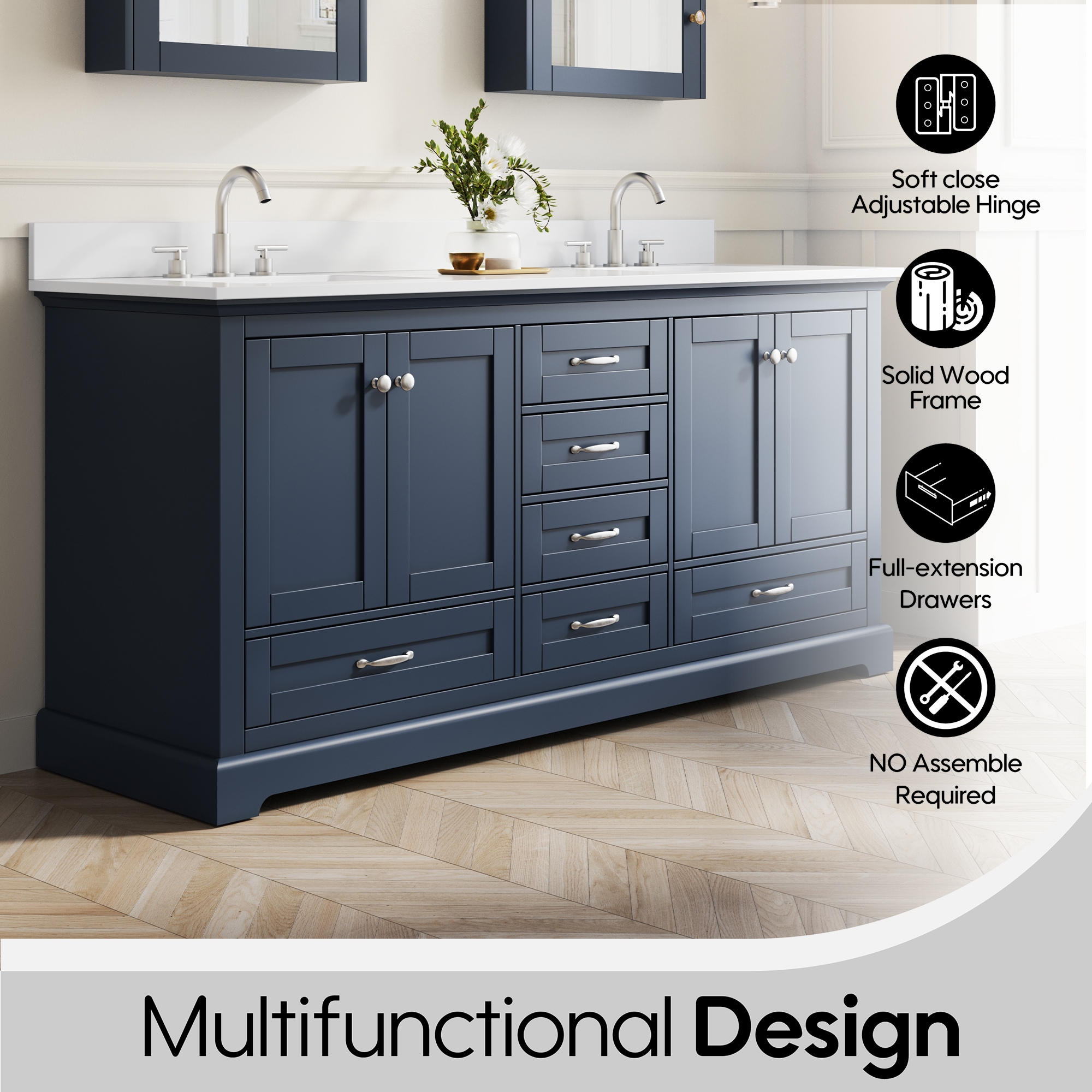 WELLFOR LVD36DA-72CMNB Bath-Vanity-Combo - View #4