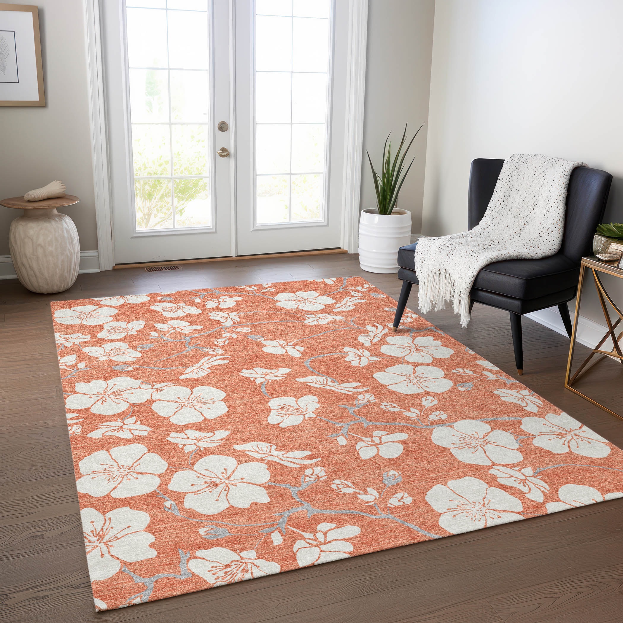 Addison Rugs ACN1032CR30X46 Chantille ACN1032CR 2 x 3 (ft) Polyester Coral Rectangular Indoor/Outdoor Geometric Machine washable Area rug