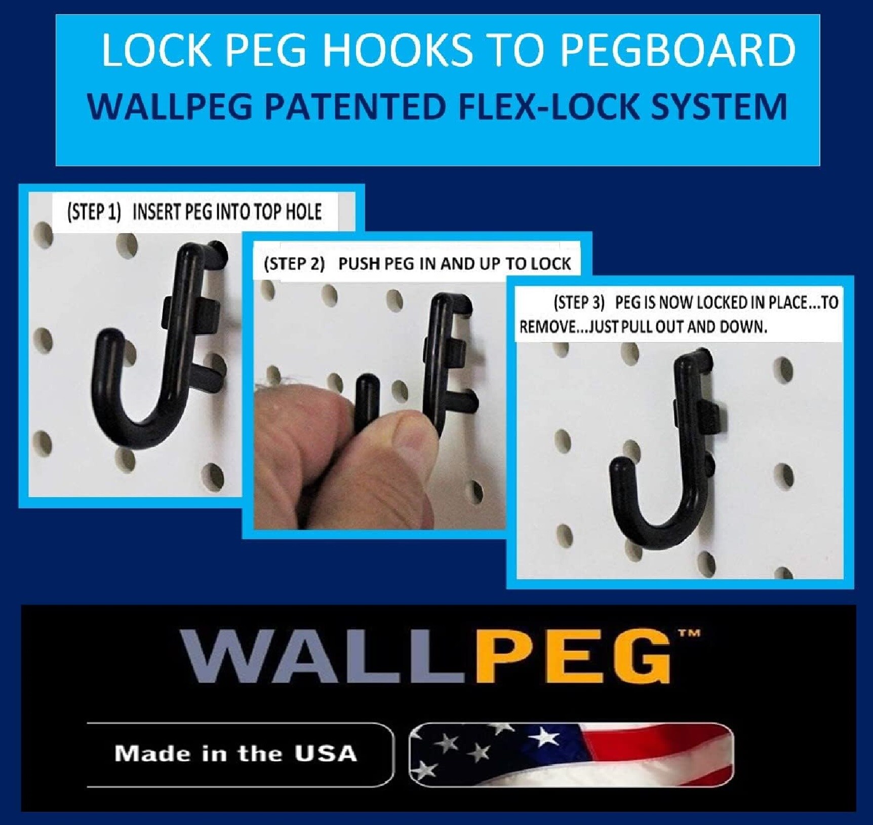 WallPeg Pegboard Hook 100-Piece Polypropylene Pegboard Hook in