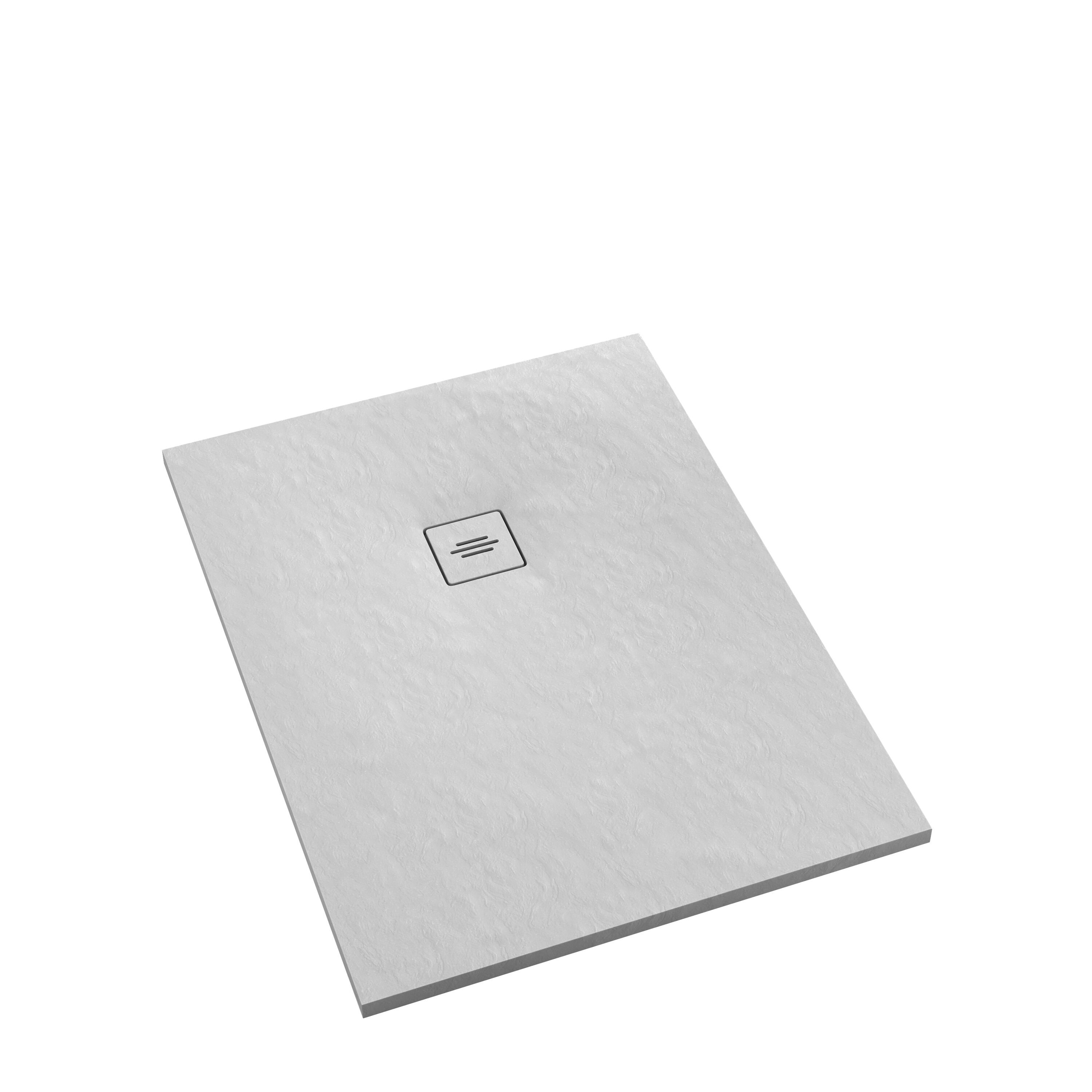 Distinct Kitchen and Bath 0014 Tyanit 35.43-in W x 55.11-in L White Square Shower pan base with 1.38-in H Threshold (Reversible Drain)