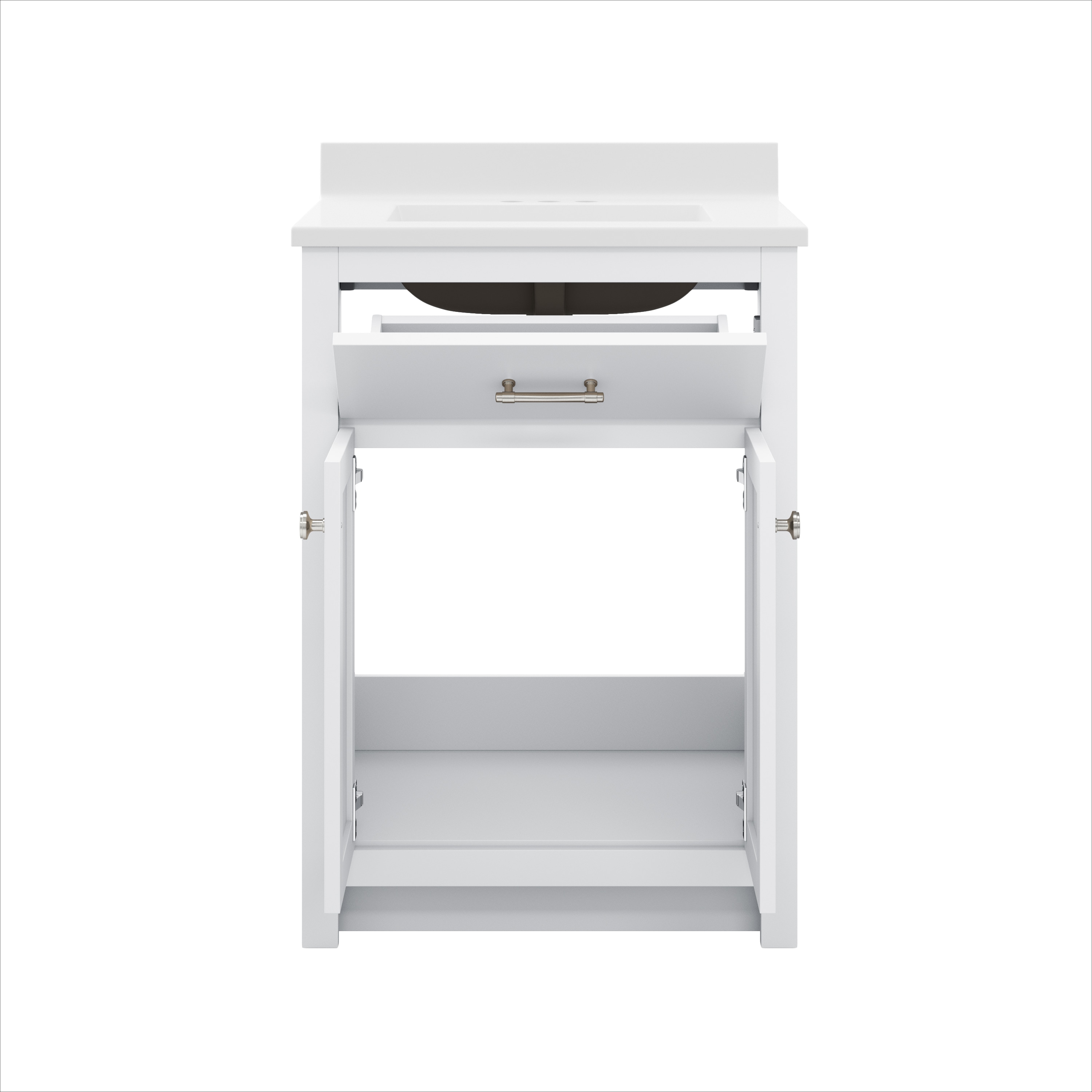 CRAFT + MAIN RSWVT2534 Reese 25-in White Single sink Bathroom Vanity with White Cultured marble Top