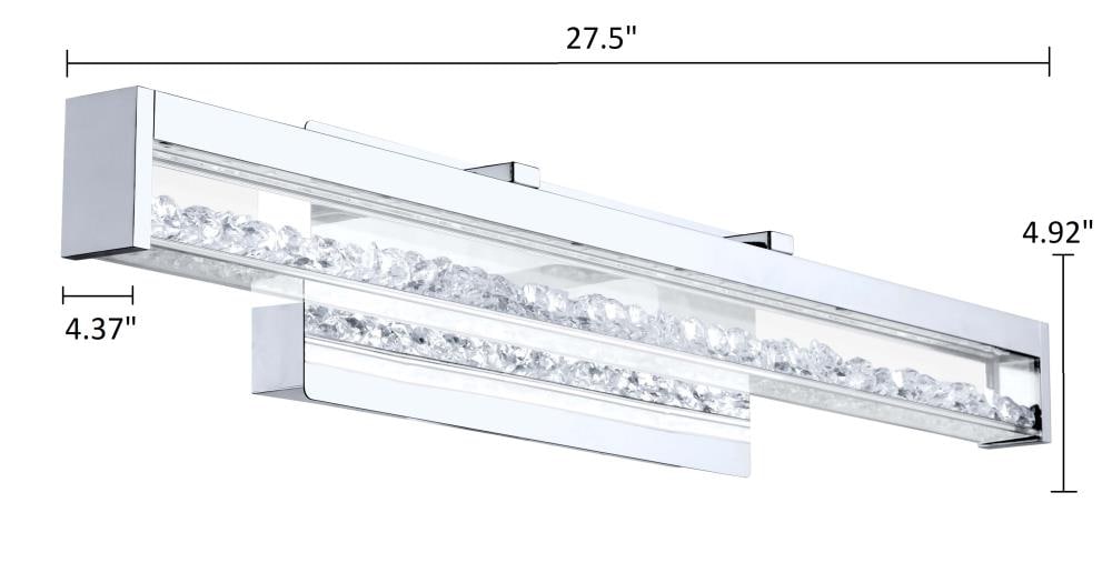 Cardito Chrome Crystal LED Vanity Wall Light, 27.5 in