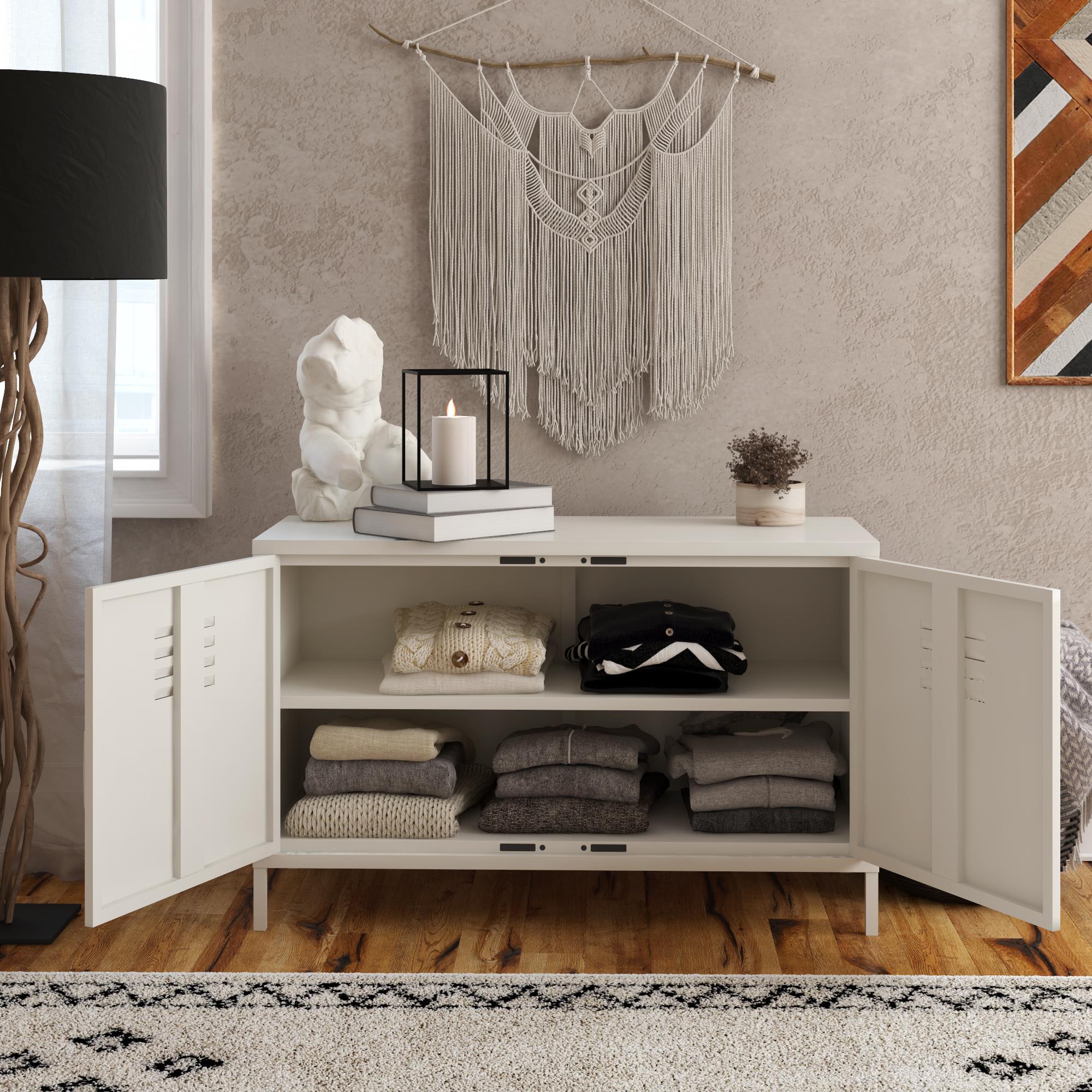 RealRooms Mission District 2 Door Metal Locker Accent Cabinet