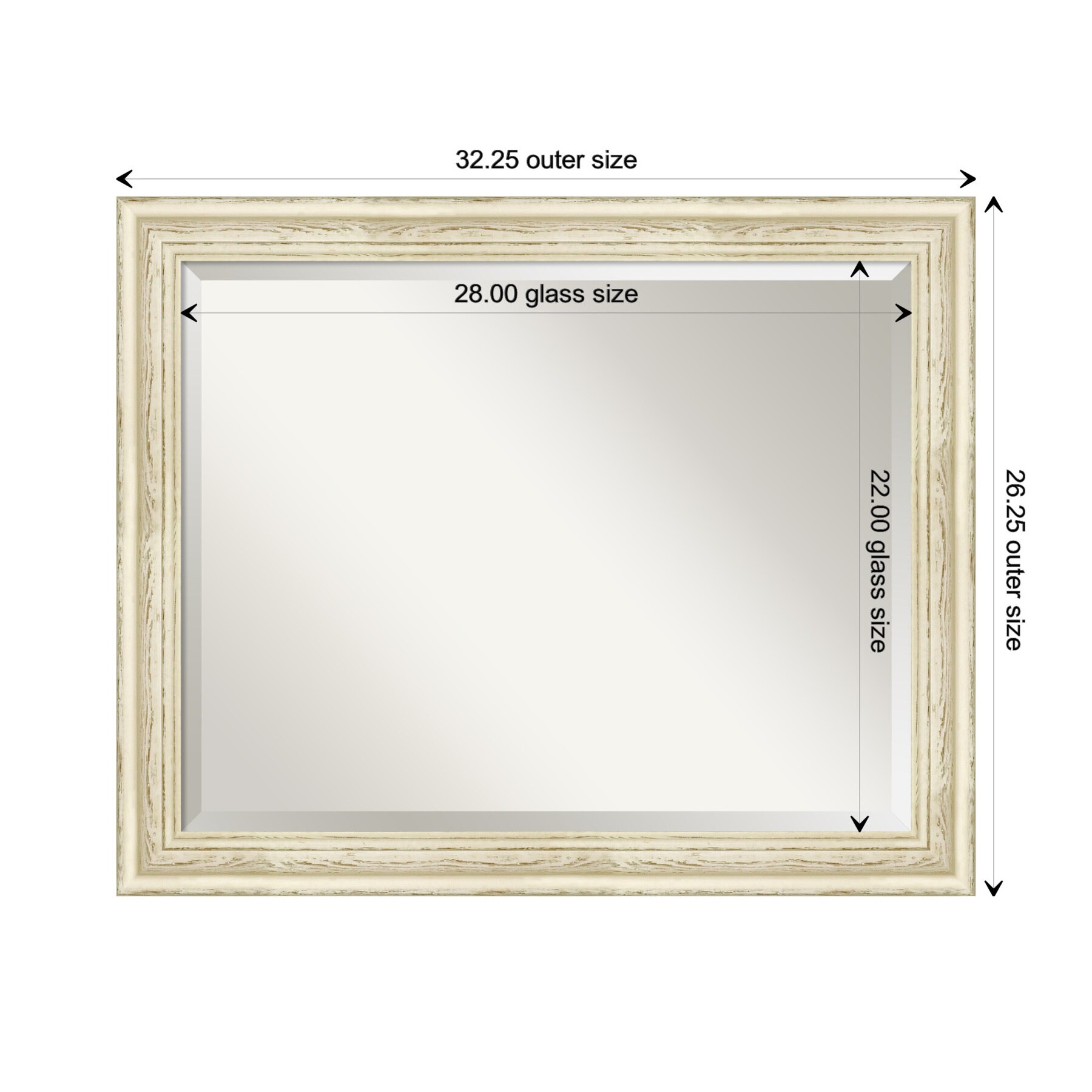 Amanti Art Country White Wash Frame 32.25-in x 26.25-in Distressed ...