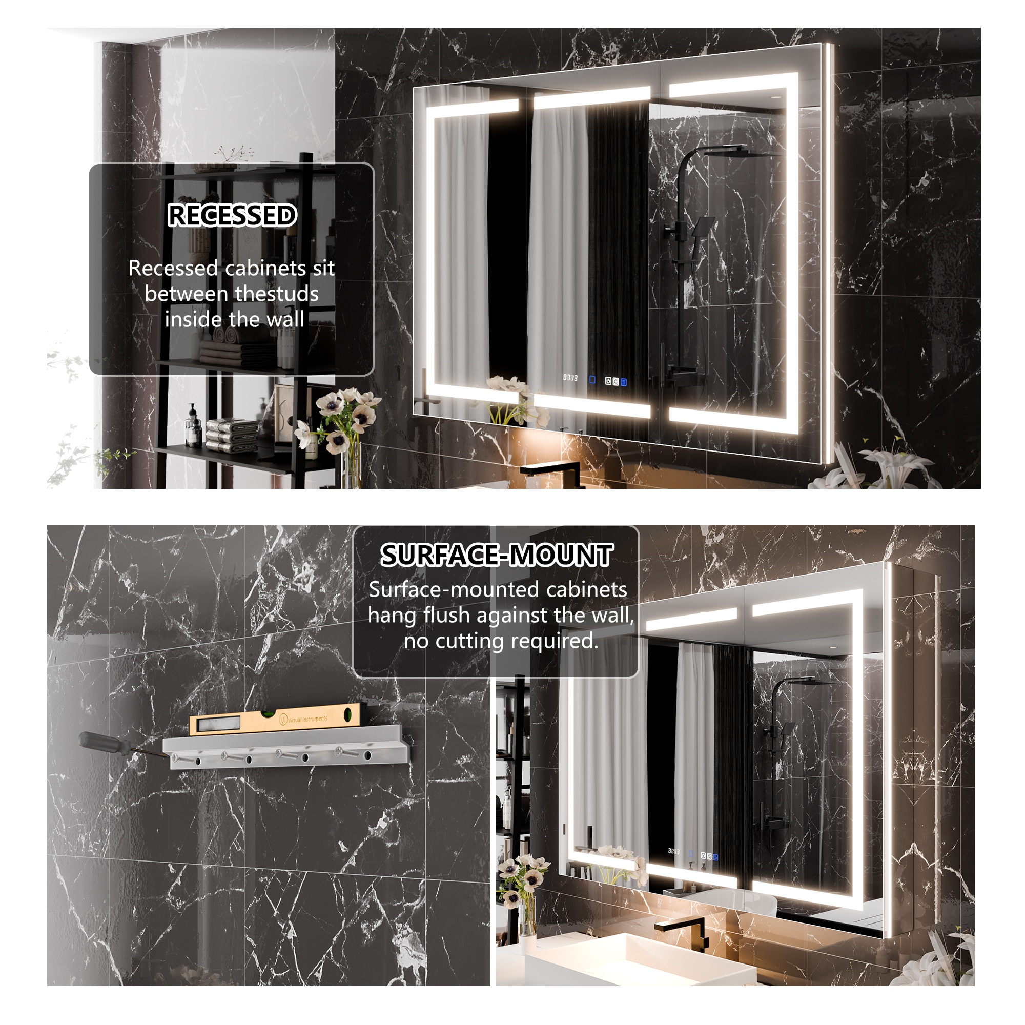 WELLFOR EX-UNBV48GR Bathroom-Medicine-Cabinets - View #6