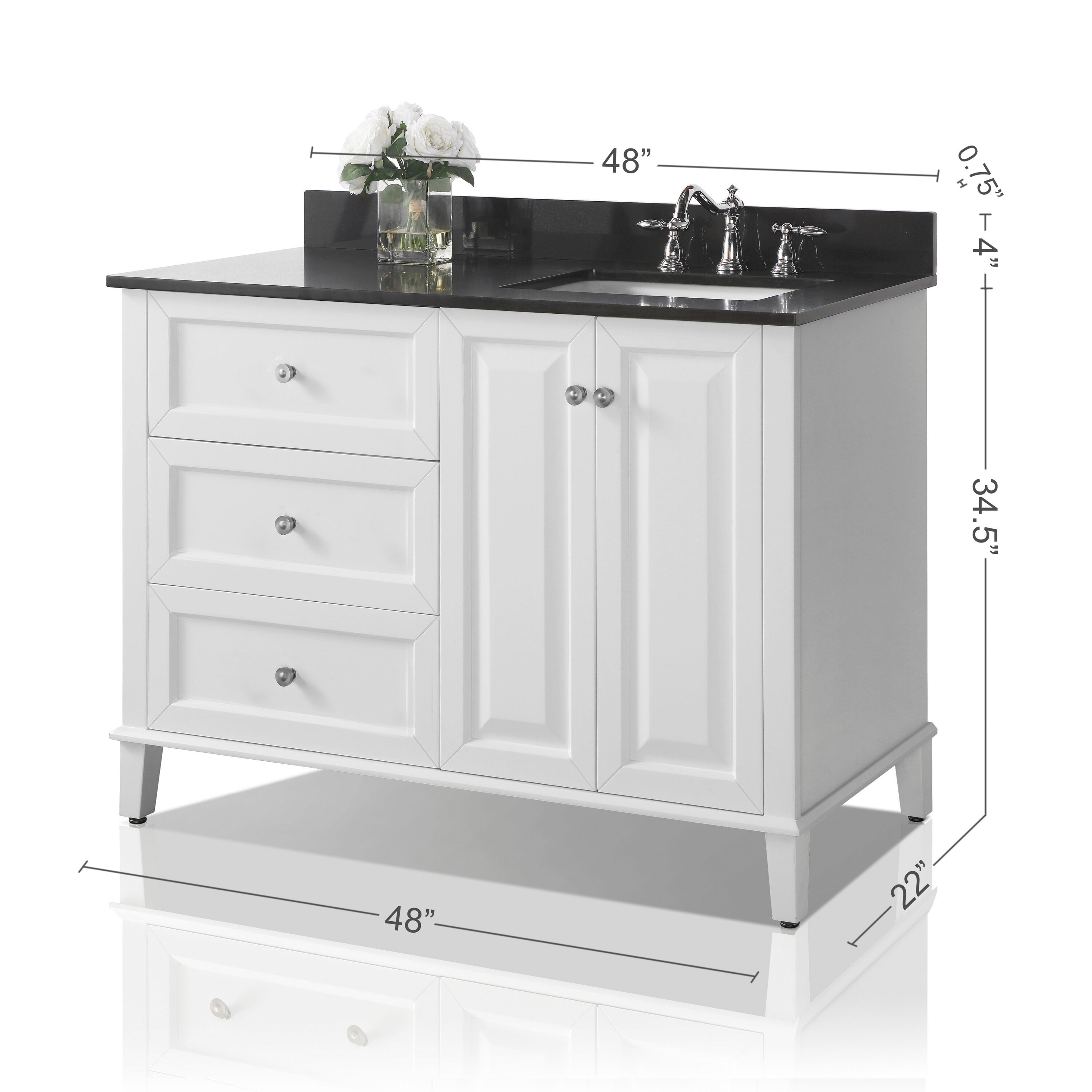 Ancerre Designs VTSMHANNAH48RWB1 Bath-Vanity-Combo - View #3