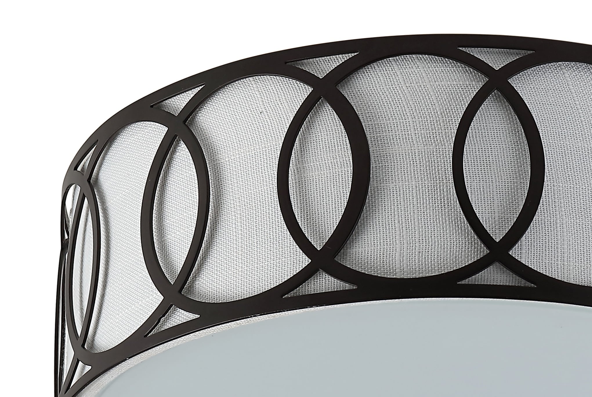 Eloise 12.25" Linen Drum Flush Mount in Oil Rubbed Bronze