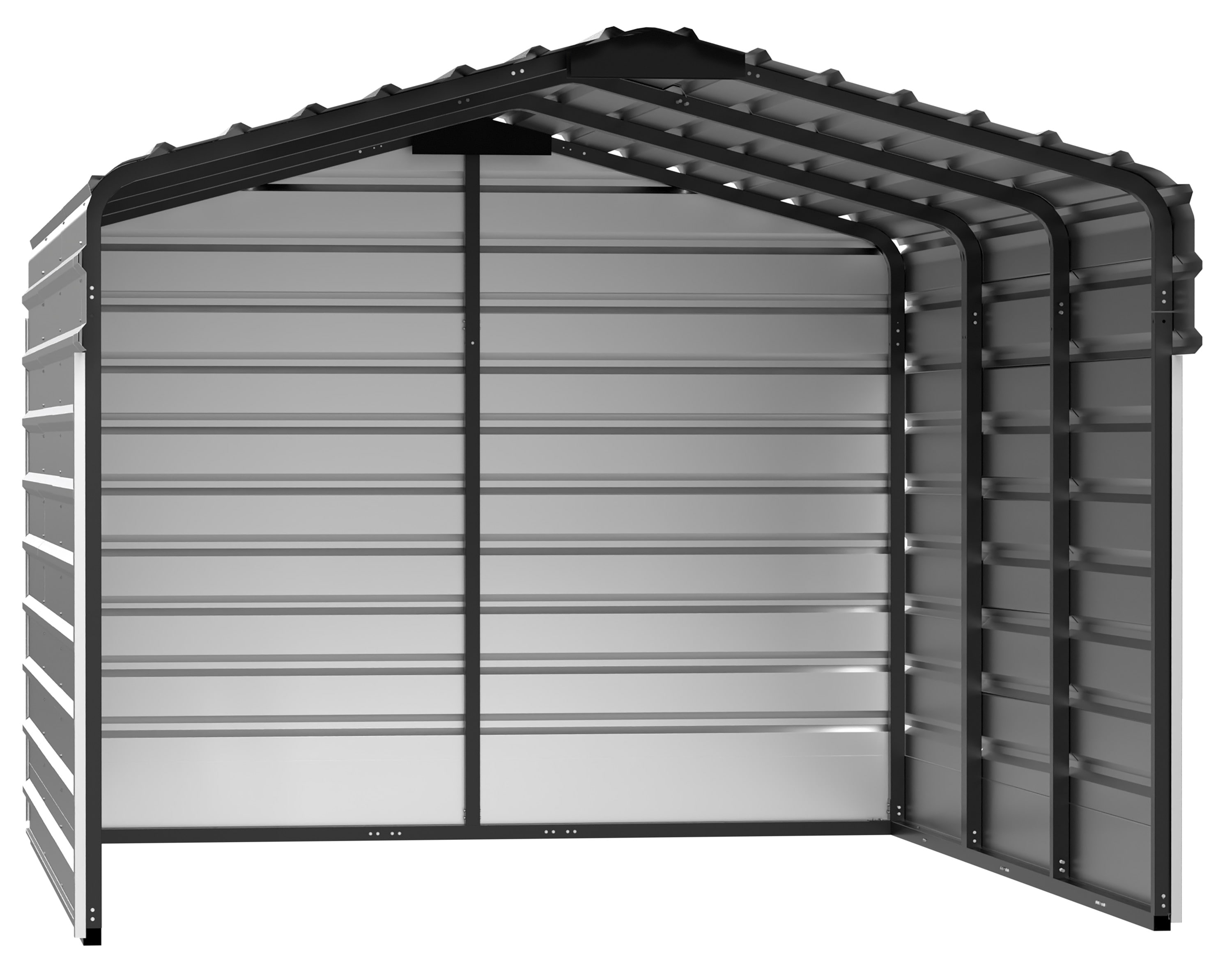 Arrow CPH101507ECL3 10-ft W x 15-ft L x 7-ft H Eggshell Metal Carport with Metal Roof