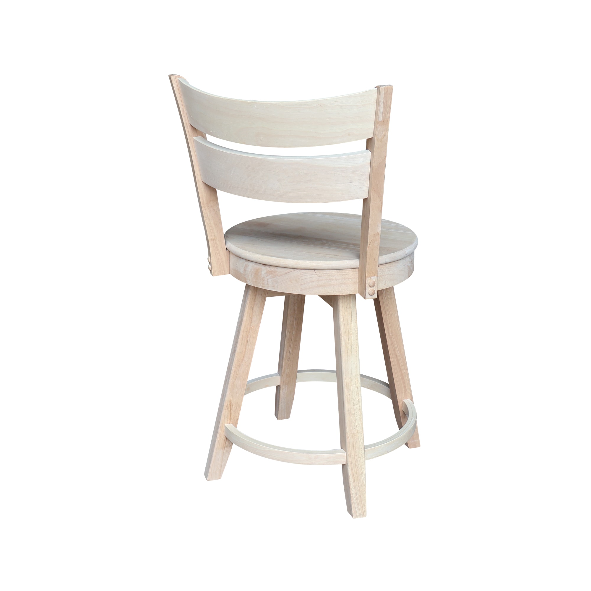 Sara Solid Wood White Counter Height Stool with Swivel Seat