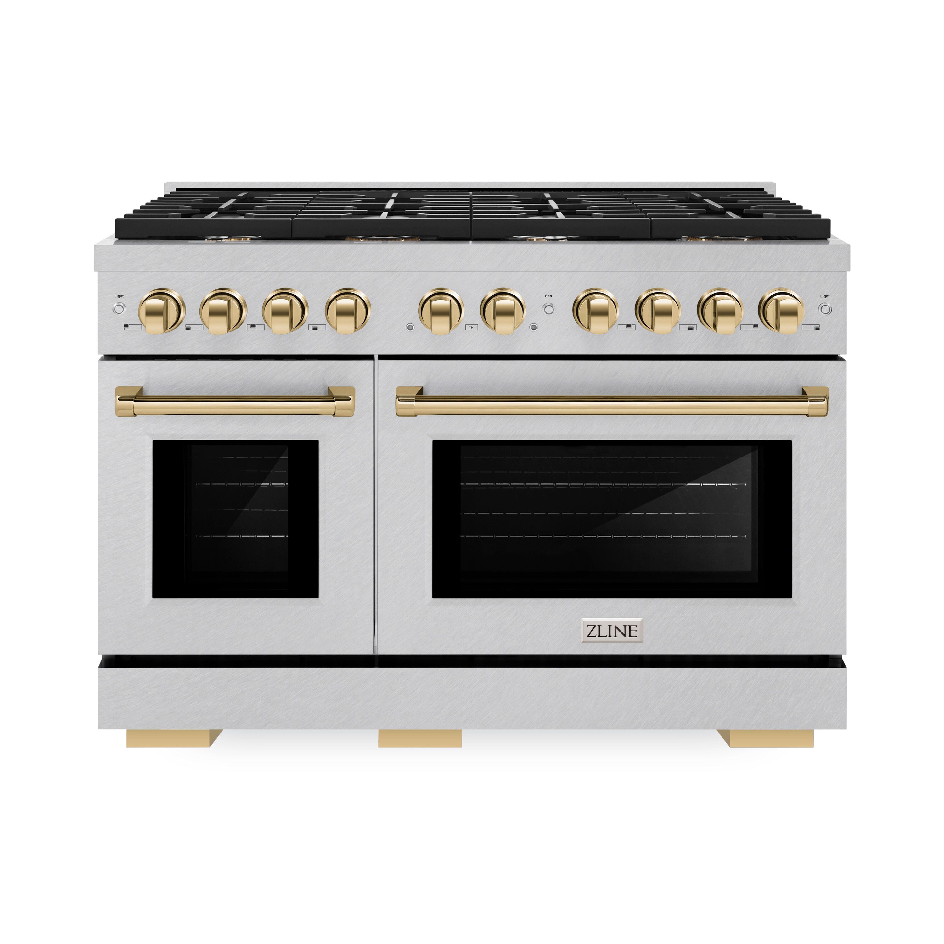ZLINE KITCHEN & BATH SDRSZ-48-G Paramount 48-in Standard 4.2-cu ft / 2.5-cu ft Convection Oven Freestanding Double Oven Dual Fuel Range ( Stainless Steel, Polished Gold accents )