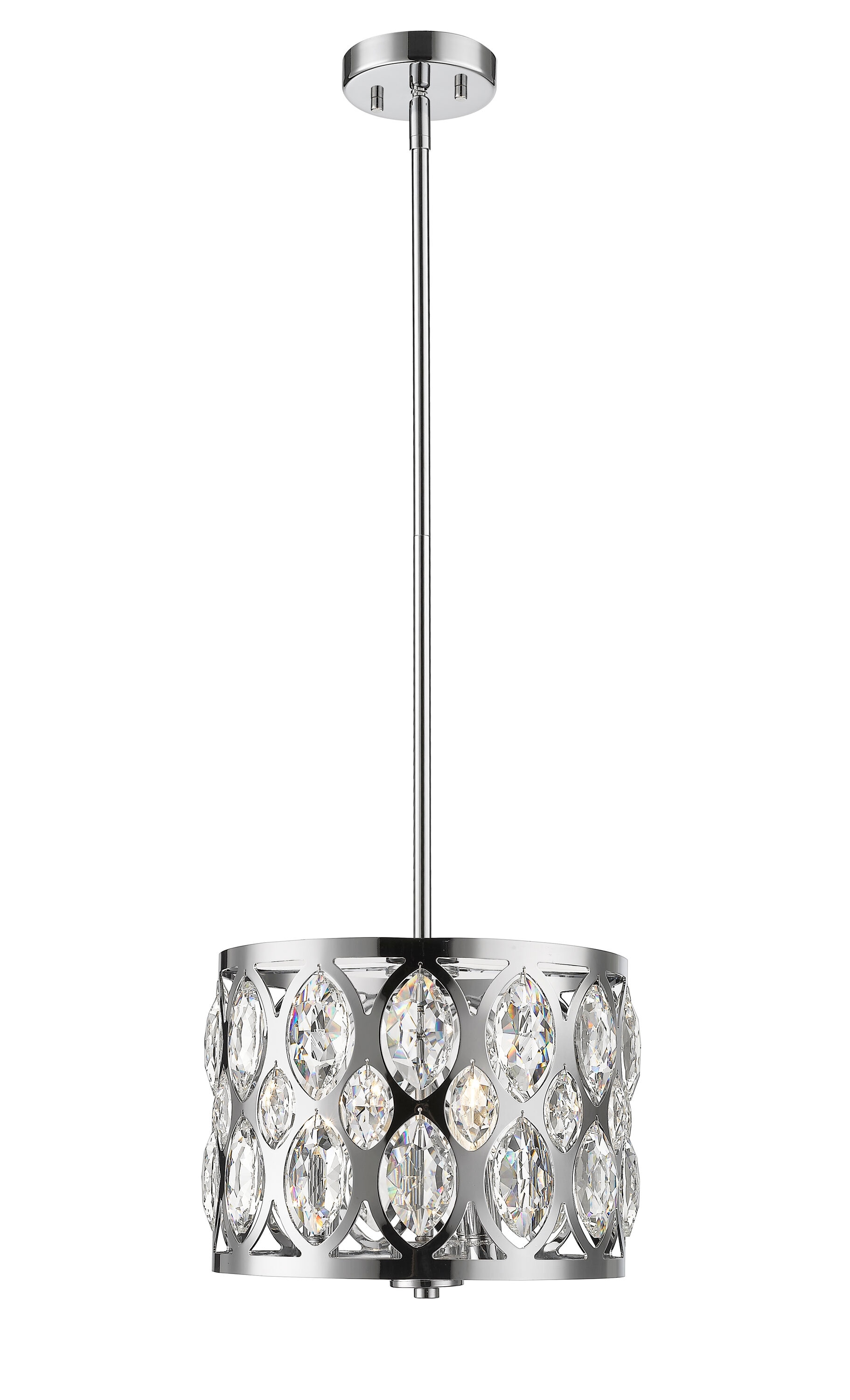 Z-Lite 6010-12CH Dealey 3 -Light Polished Chrome Modern/contemporary Crystal For Use in Dining Rooms, Foyers, Kitchens, Living Rooms Chandelier