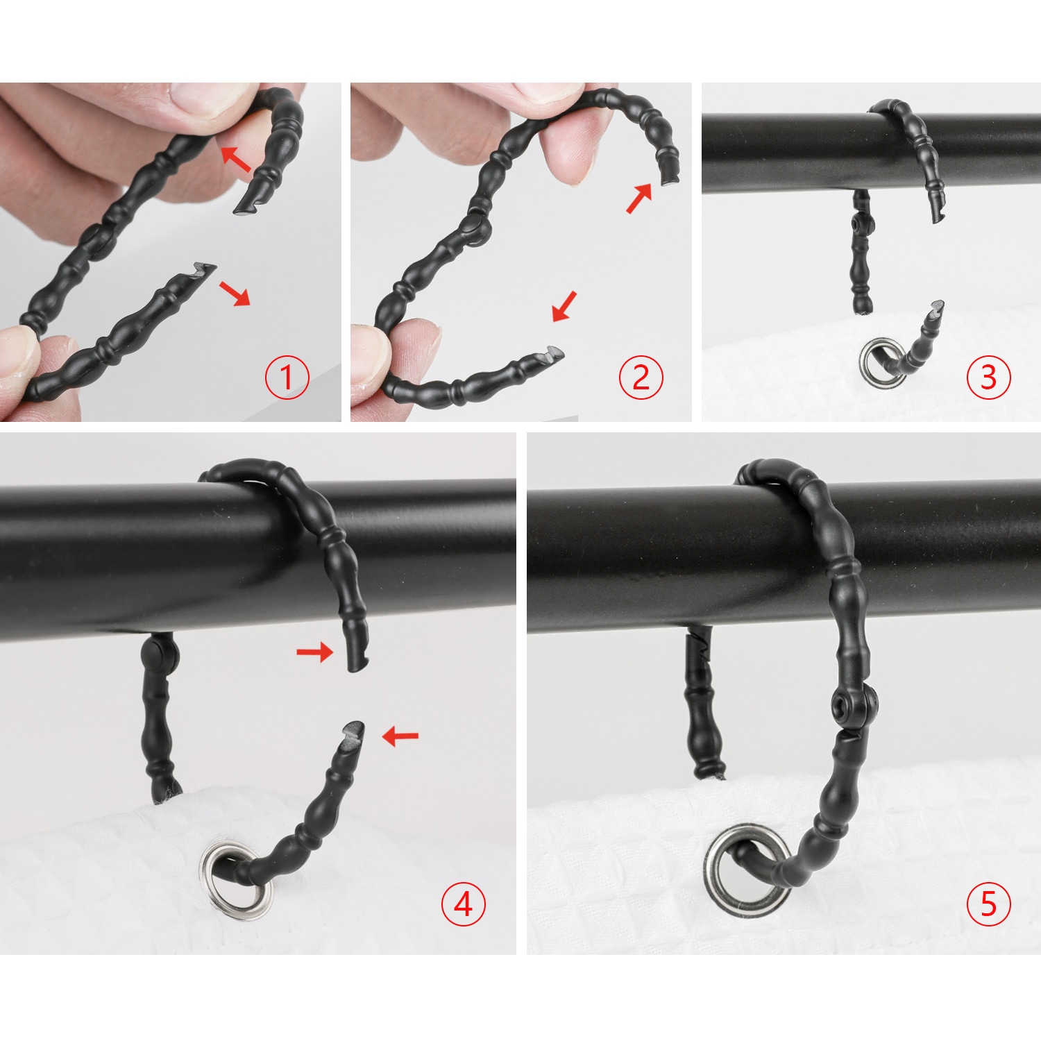 Utopia Alley HK24BK Shower-Rings-Hooks - View #9