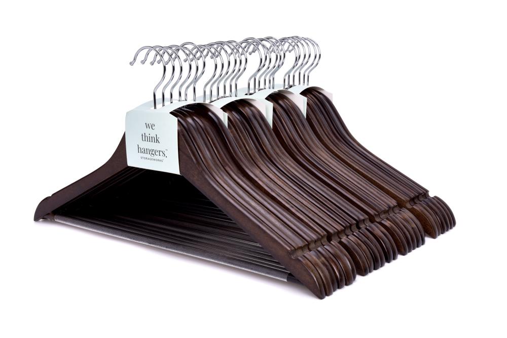 StorageWorks 6-Pack Wood Non-slip Grip Clothing Hanger (Walnut) at