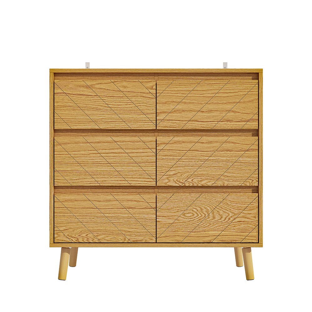  V-KF200225-01 Dresser with 6 Drawers Multi-use as Nightstand or Living Room Table