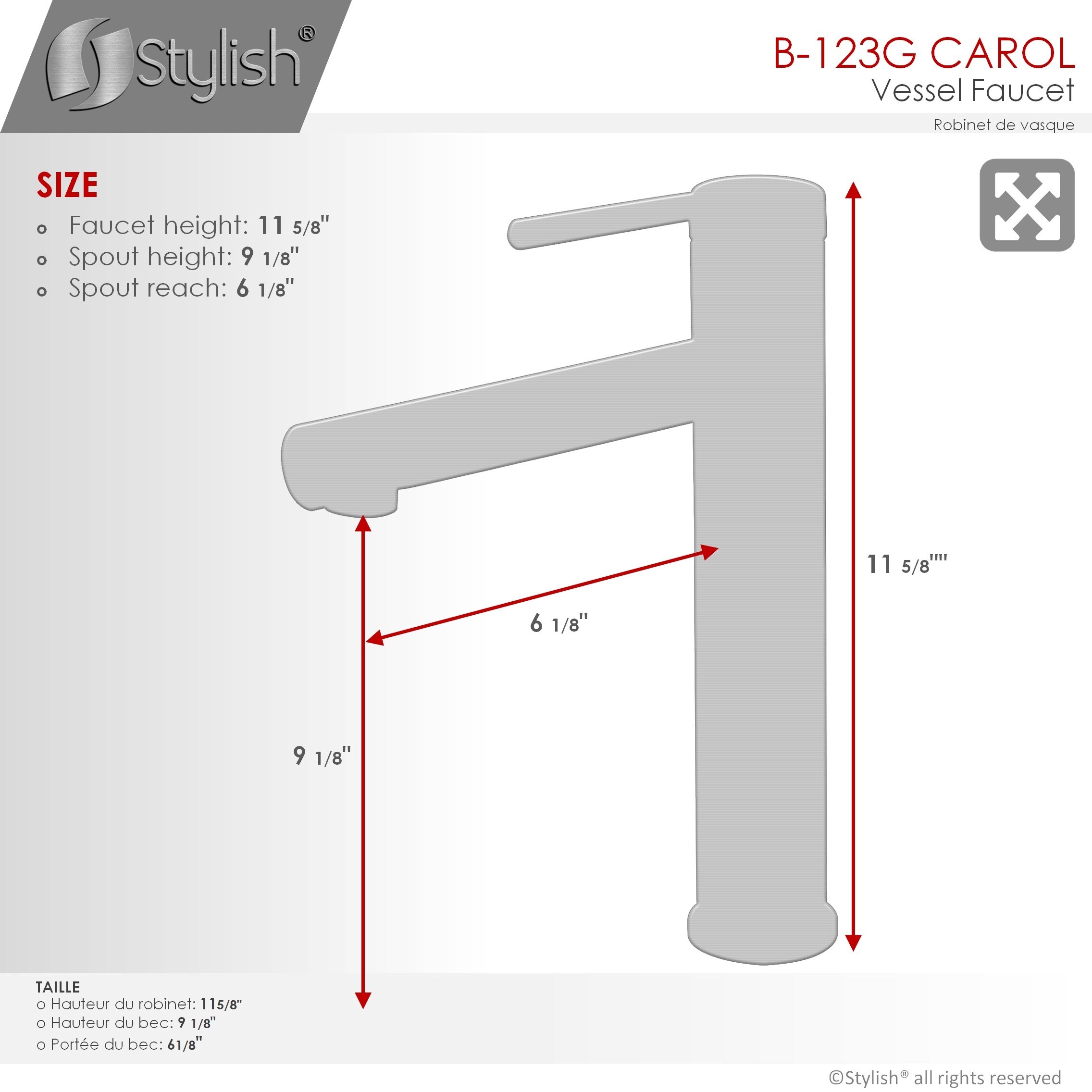 Elegant Single-Lever Gold Tone Vessel Sink Faucet