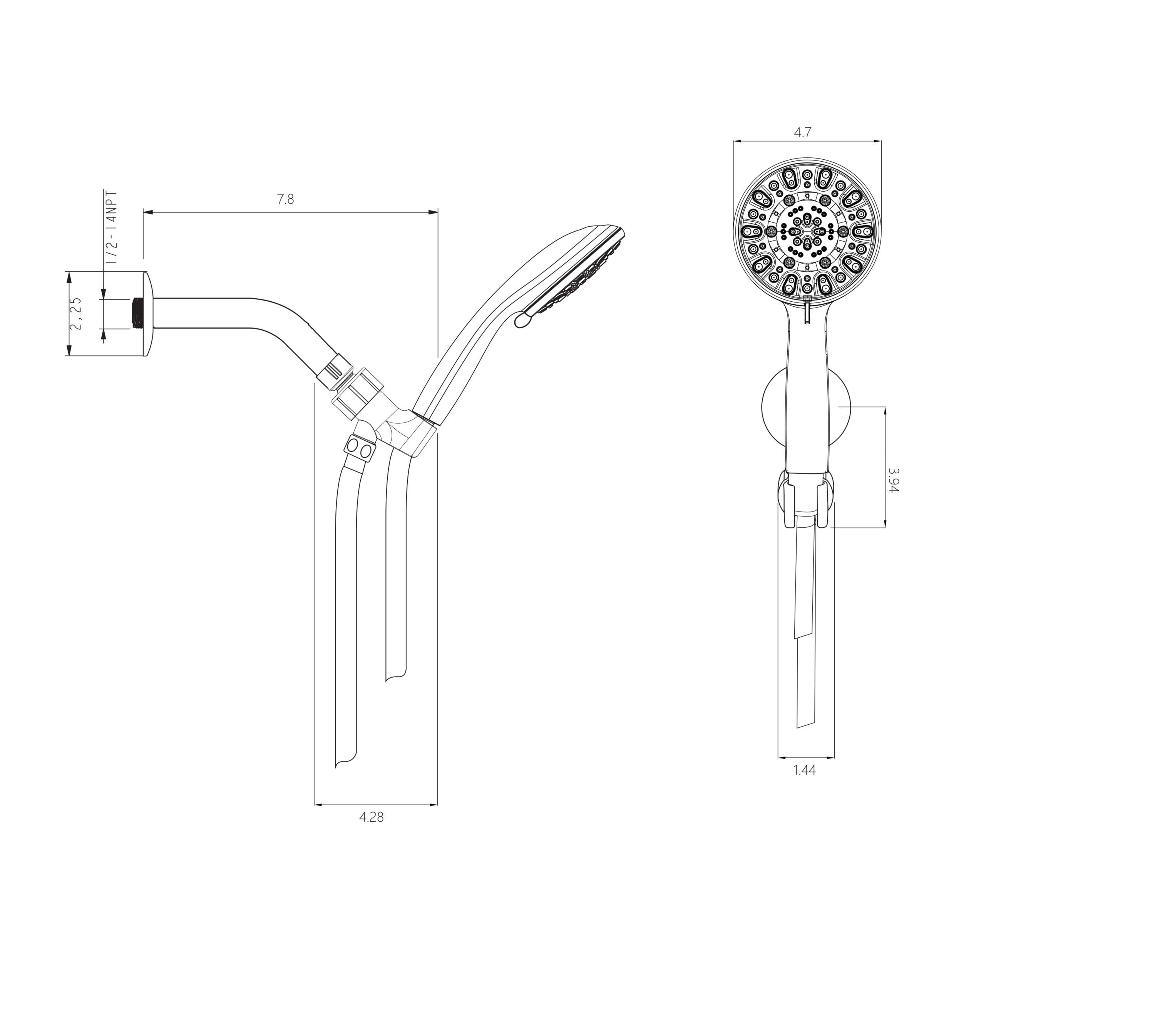Vanityfus VFH-SLF17002-SS Showerhead-Bar-Panels - View #3