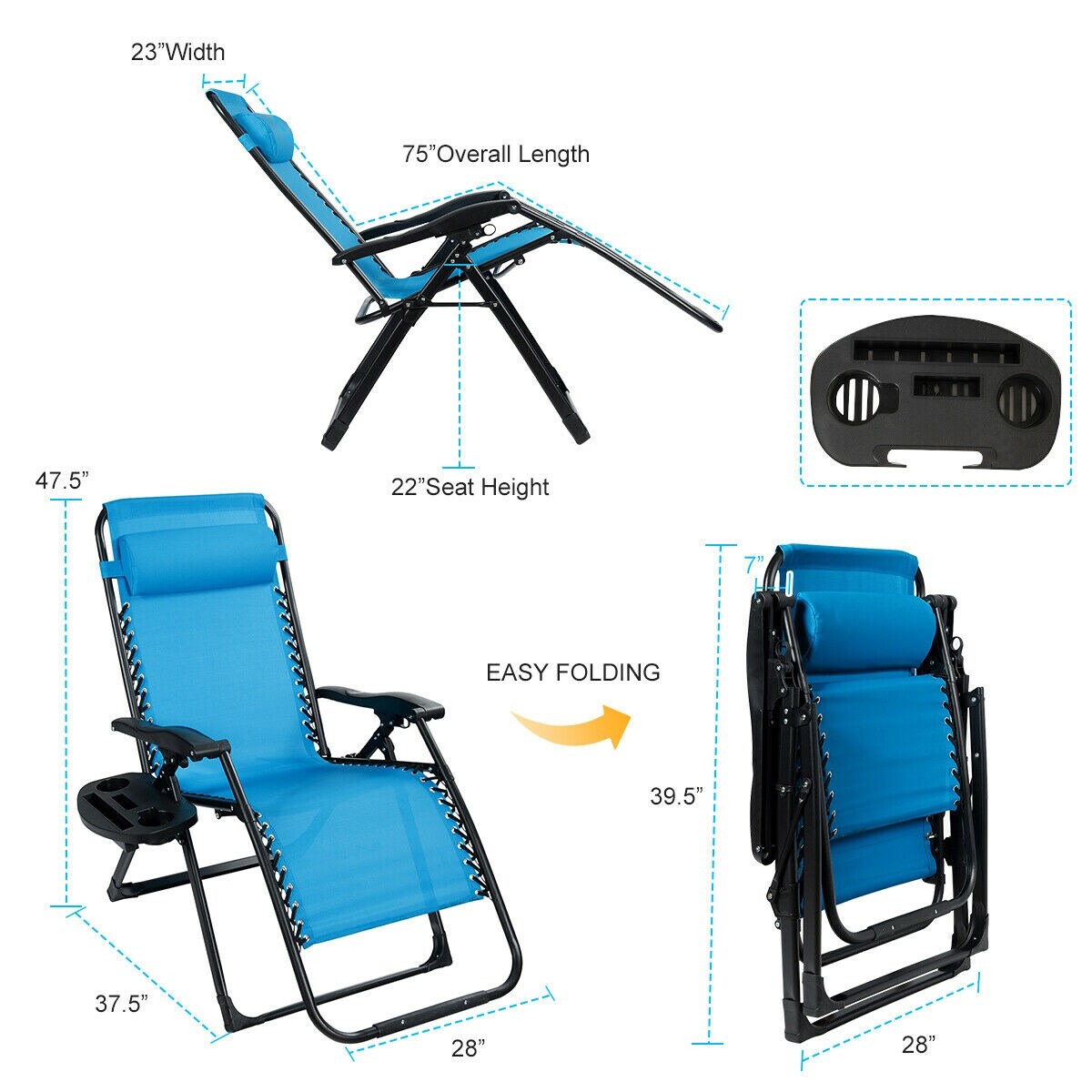LIVIZA DOJ70265LTBL Beach-Camping-Chairs - View #2