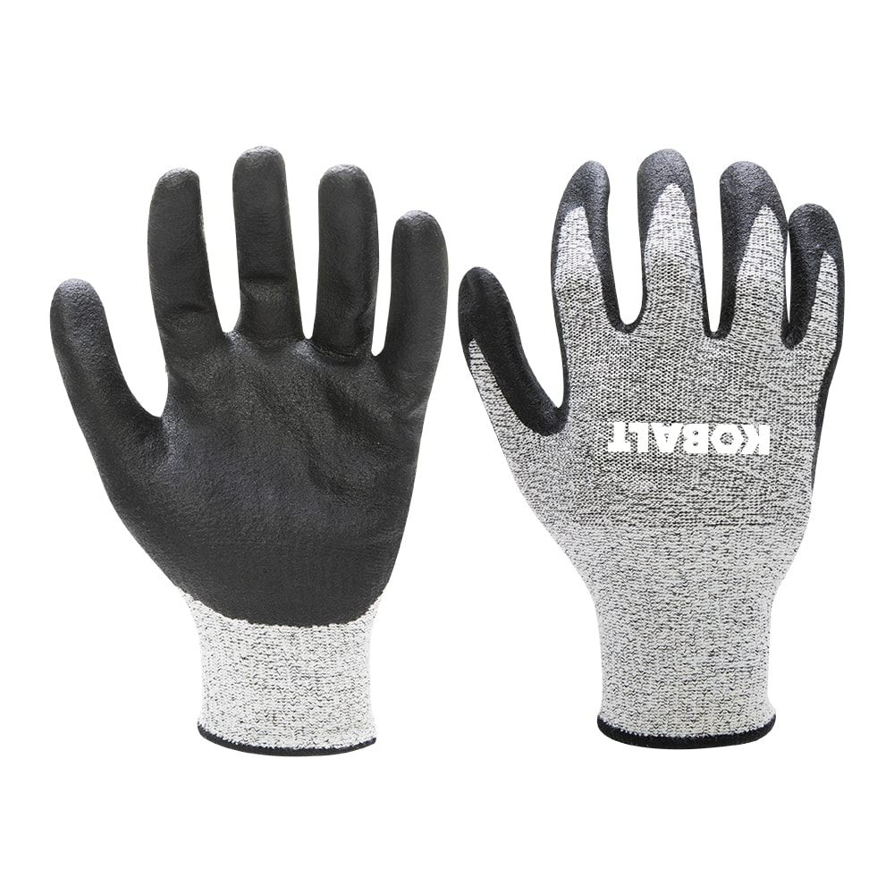 Small/Medium Gray Nitrile Dipped Nitrile/Polyester Everyday Gloves, (1-Pair) | - Kobalt 81593