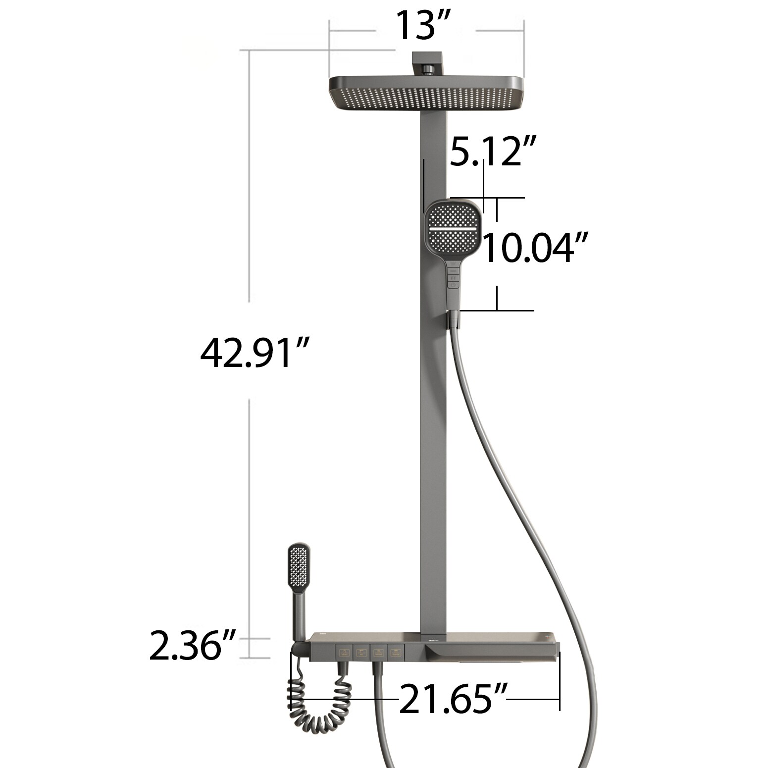 WELLFOR WB-1041 Showerhead-Bar-Panels - View #5