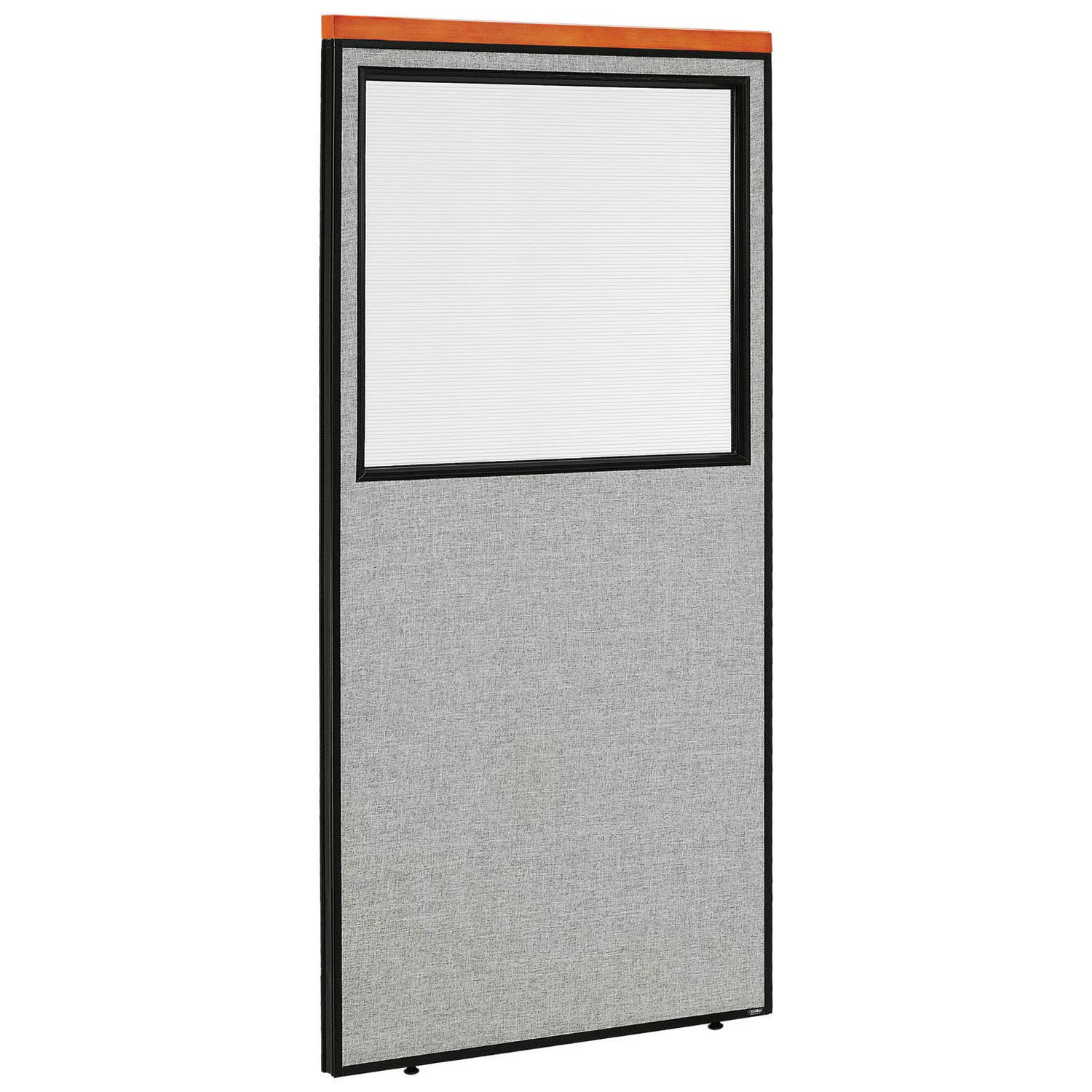 Global Industrial 694671WGY 36-14-inW x 73-12-inH Deluxe Office Partition Panel with Partial Window Gray
