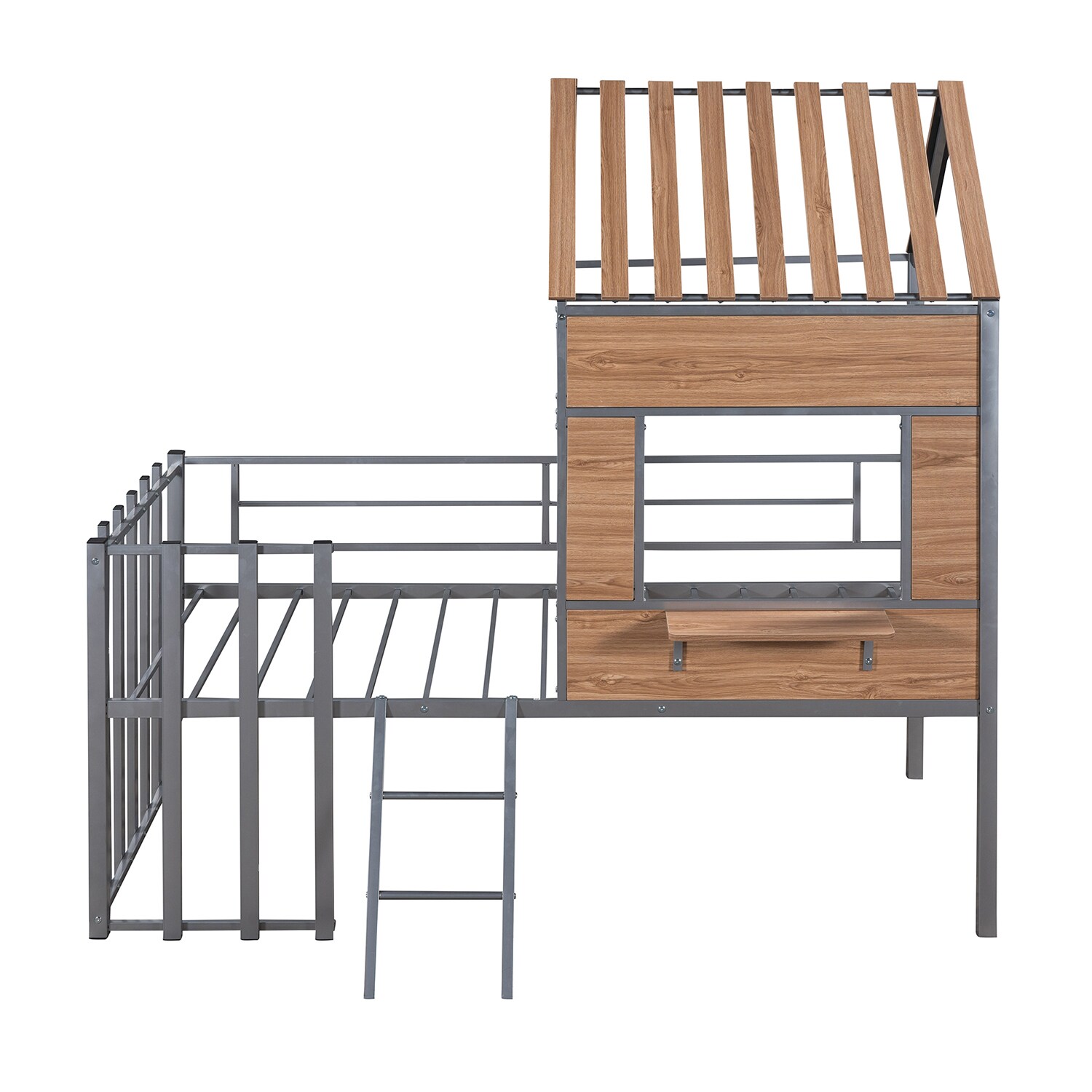 Mondawe OR-M861AN-LF Silver Twin Loft Bunk Bed