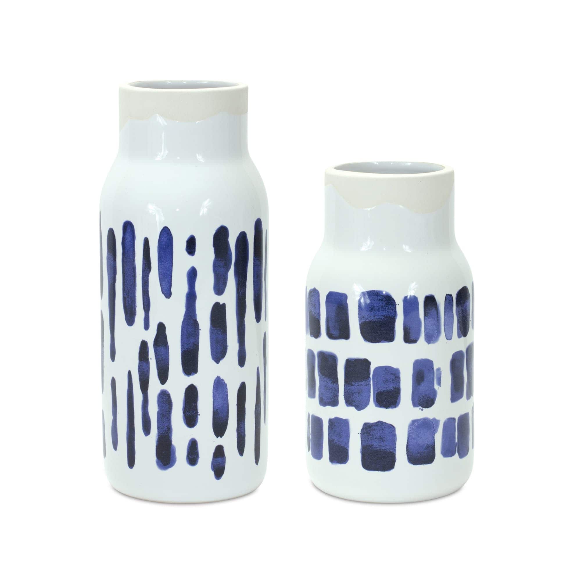 Melrose International 85661DS Vase (Set of 2) 4.25D x 8H 4.25D x 10H Ceramic
