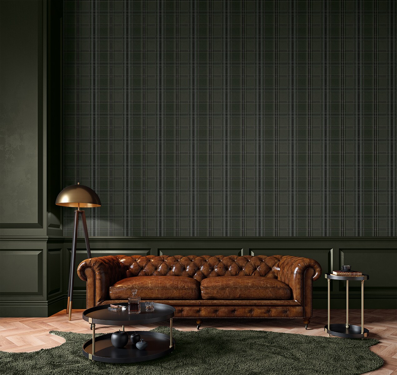 Evergreen Plaid Self-Adhesive Vinyl Wallpaper Roll